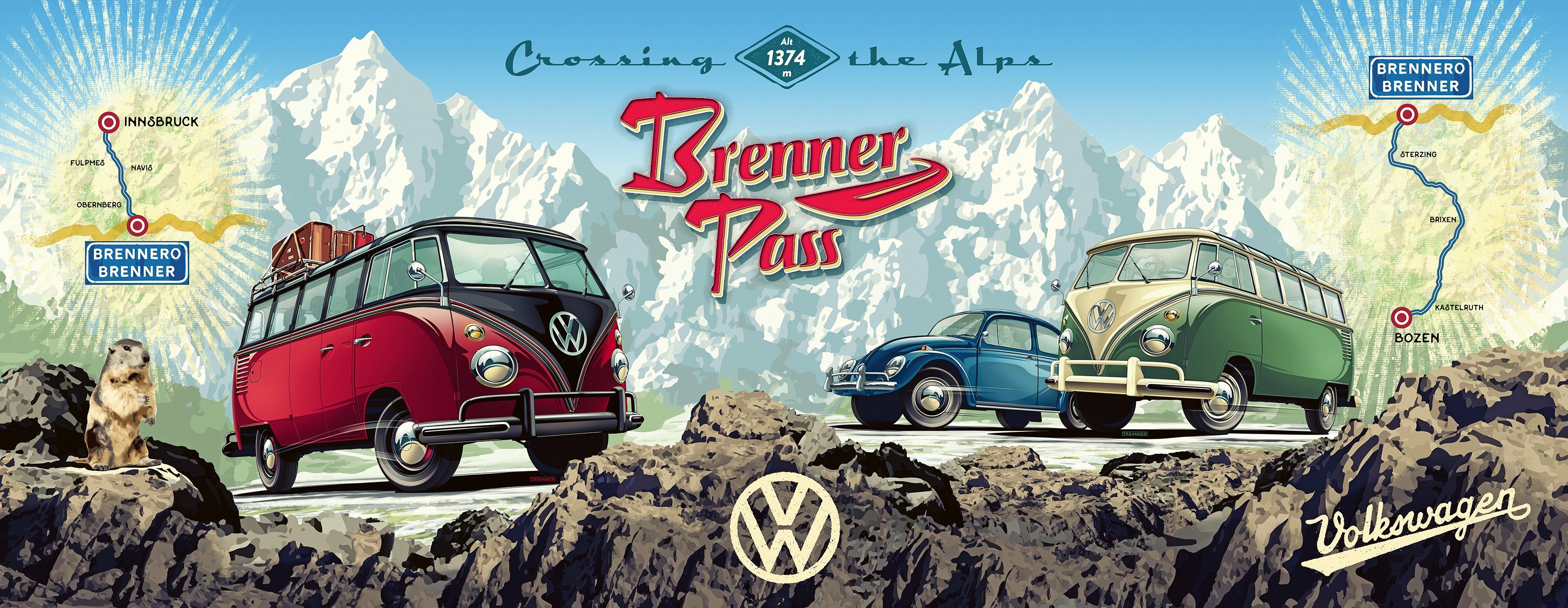 Ravensburger Puzzle Panorama, Mit dem VW günstig online kaufen