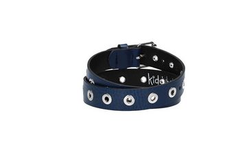 kiddybelts Ledergürtel Ledergürtel Kids 25mm in Blau mit Ösen und Schließe in Silber (KB14-480) sehr weiches Vollrindleder