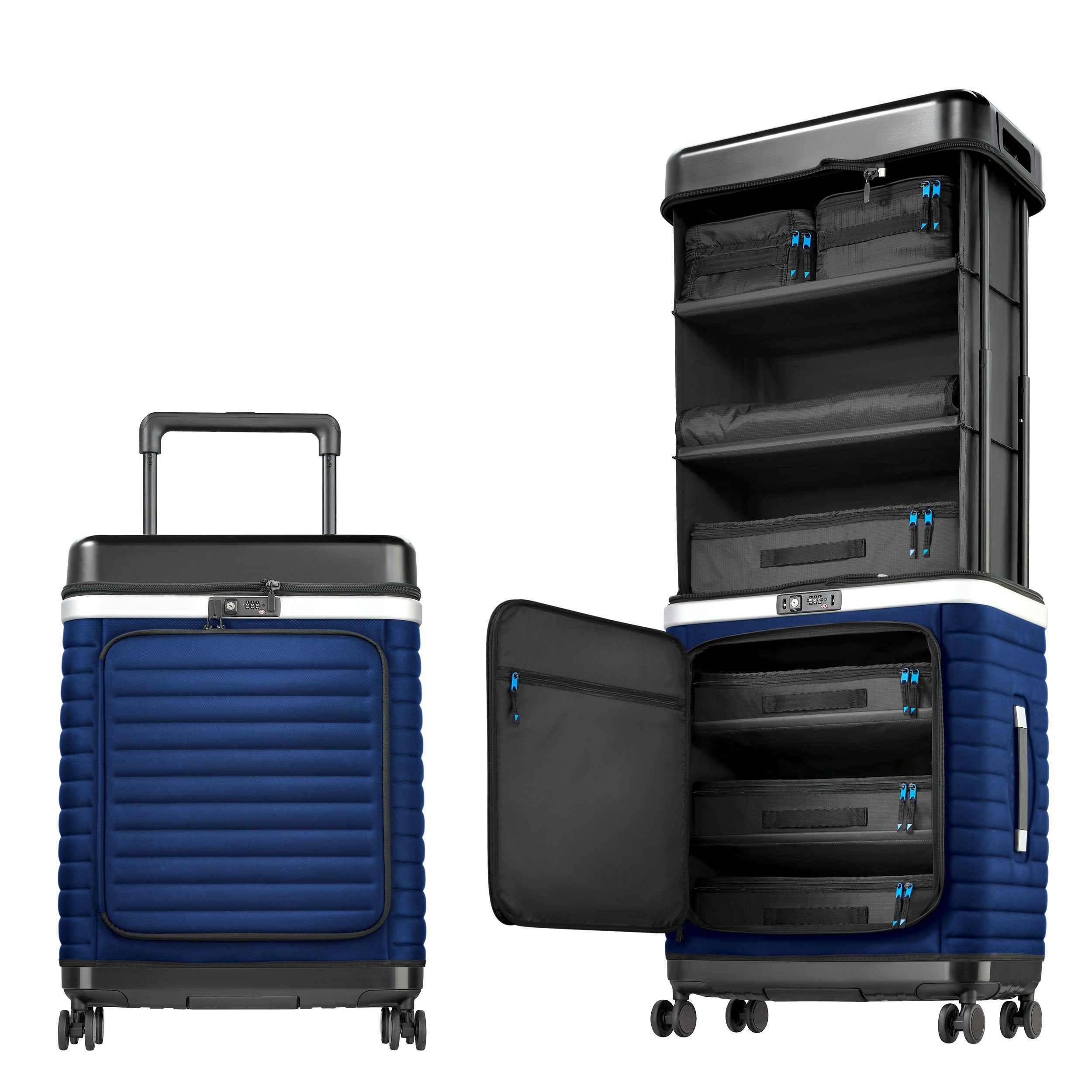 Pull Up Case GmbH Koffer Pull Up Suitcase, Mobiler Kleiderschrank mit ausziehbarem Pull Up System Estate Blue