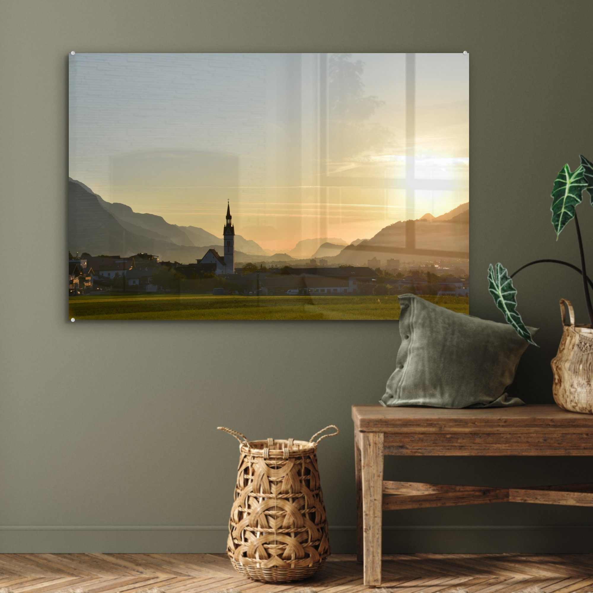 Acrylglasbild & MuchoWow St), Österreich - Turm, Acrylglasbilder Wohnzimmer (1 - Sonne Schlafzimmer