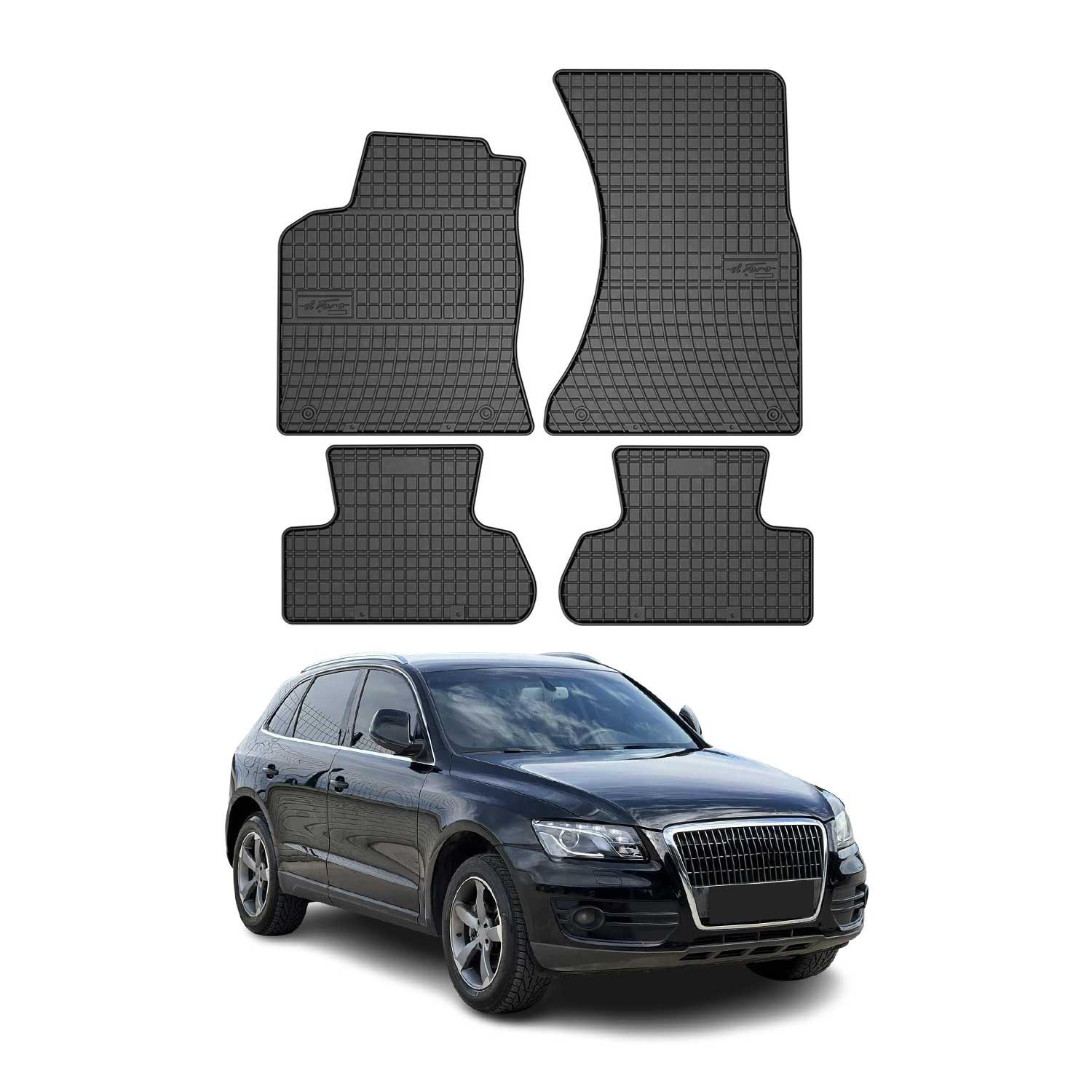 OMAC Auto-Fußmatten für Audi Q5 8RB 2008-2017 Gummimatten Schwarz 4 tlg (4 St), für Audi Q5 8RB 2008-2017 Audi Q5 8RB 2008-2017, Antirutsch,Wasserfest,Einfache Installation