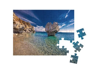 puzzleYOU Puzzle Preveli: Strand auf der Insel Kreta, Griechenland, 48 Puzzleteile, puzzleYOU-Kollektionen Kreta