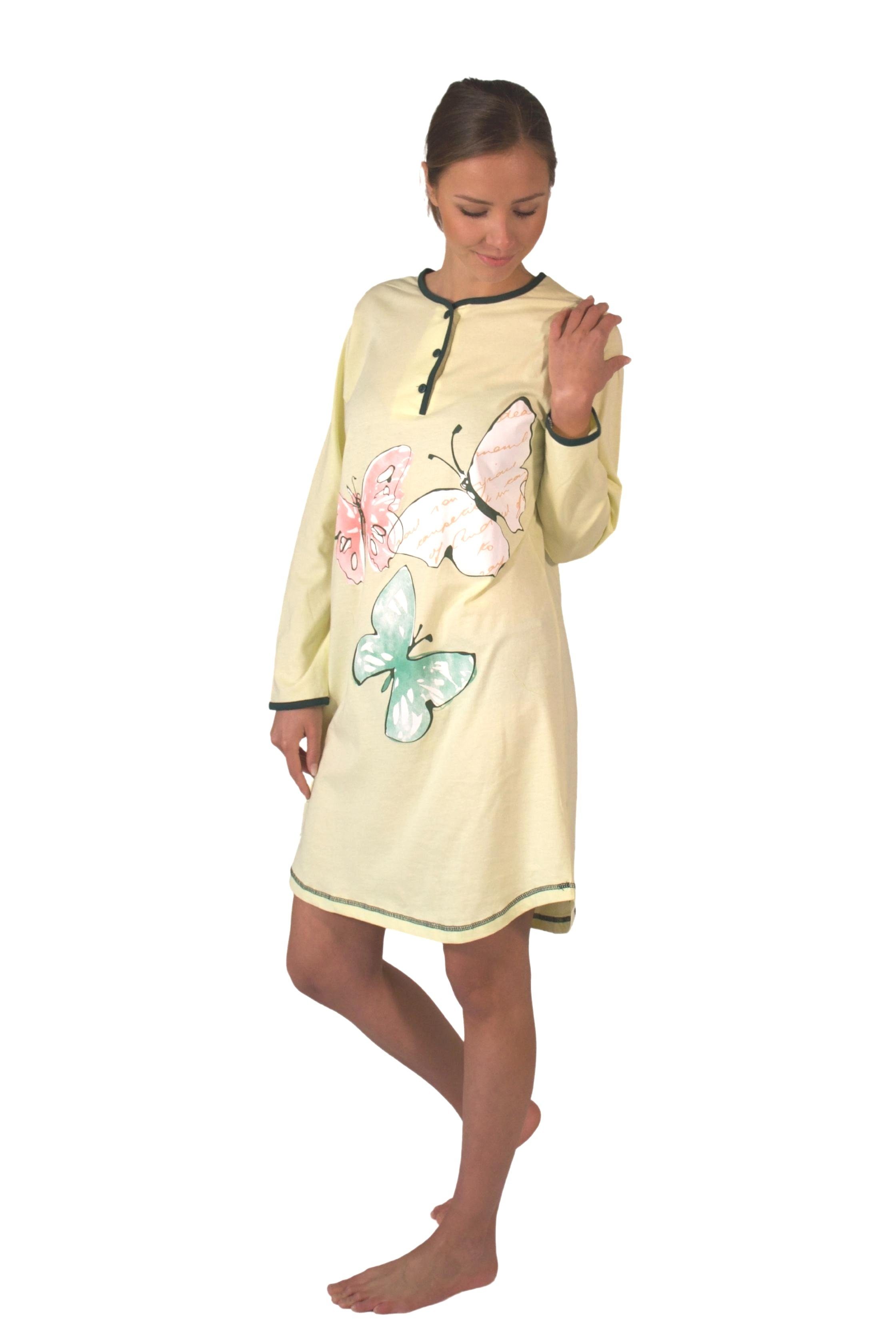Consult-Tex Nachthemd Damen BaumwolleJersey Nachthemd DW720 bequem zu tragen mingrün