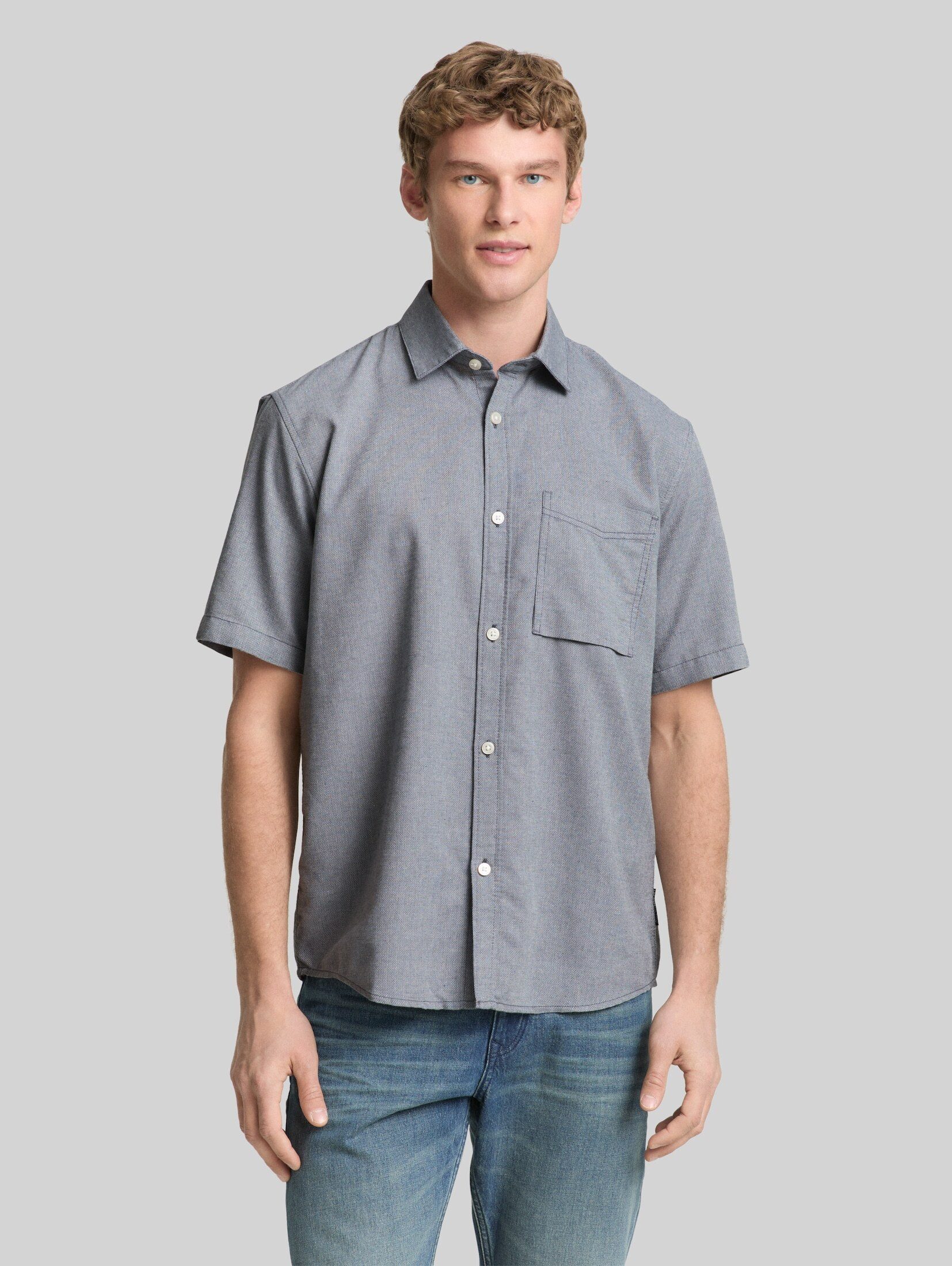 TOM TAILOR Denim Kurzarmhemd Blusen & Shirts Relaxed Fit Kurzarmhemd mit Brusttasche