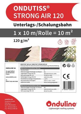 Onduline Dachbahn ONDUTISS® STRONG AIR 120 g/m² Unterlags-/Schalungsbahn Gartenhausbahn Dachbahn Dachfolie Oberlagsbahn, (1-St)