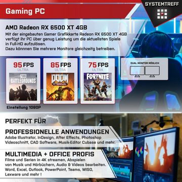 SYSTEMTREFF Basic Gaming-PC-Komplettsystem (24", AMD Ryzen 5 7600, Radeon RX 6500 XT, 16 GB RAM, 512 GB SSD, Windows 11, WLAN)