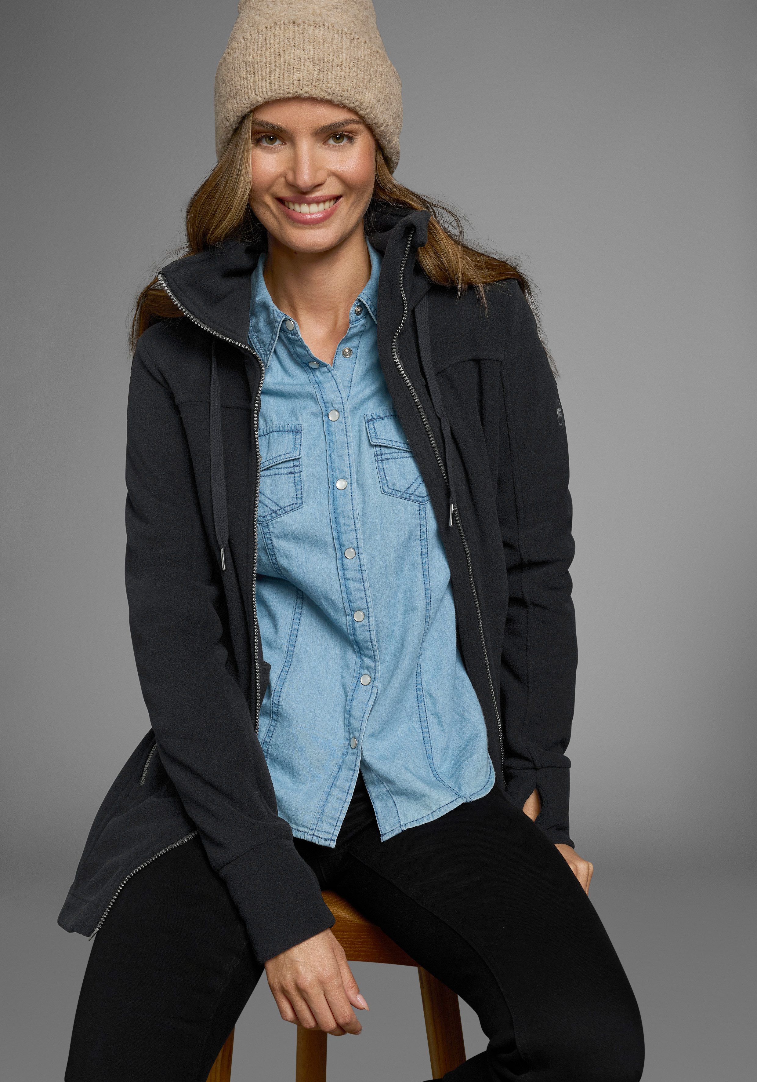 Polarino Fleecejacke aus Fleece, atmungsaktiv, schnell trocknend günstig online kaufen