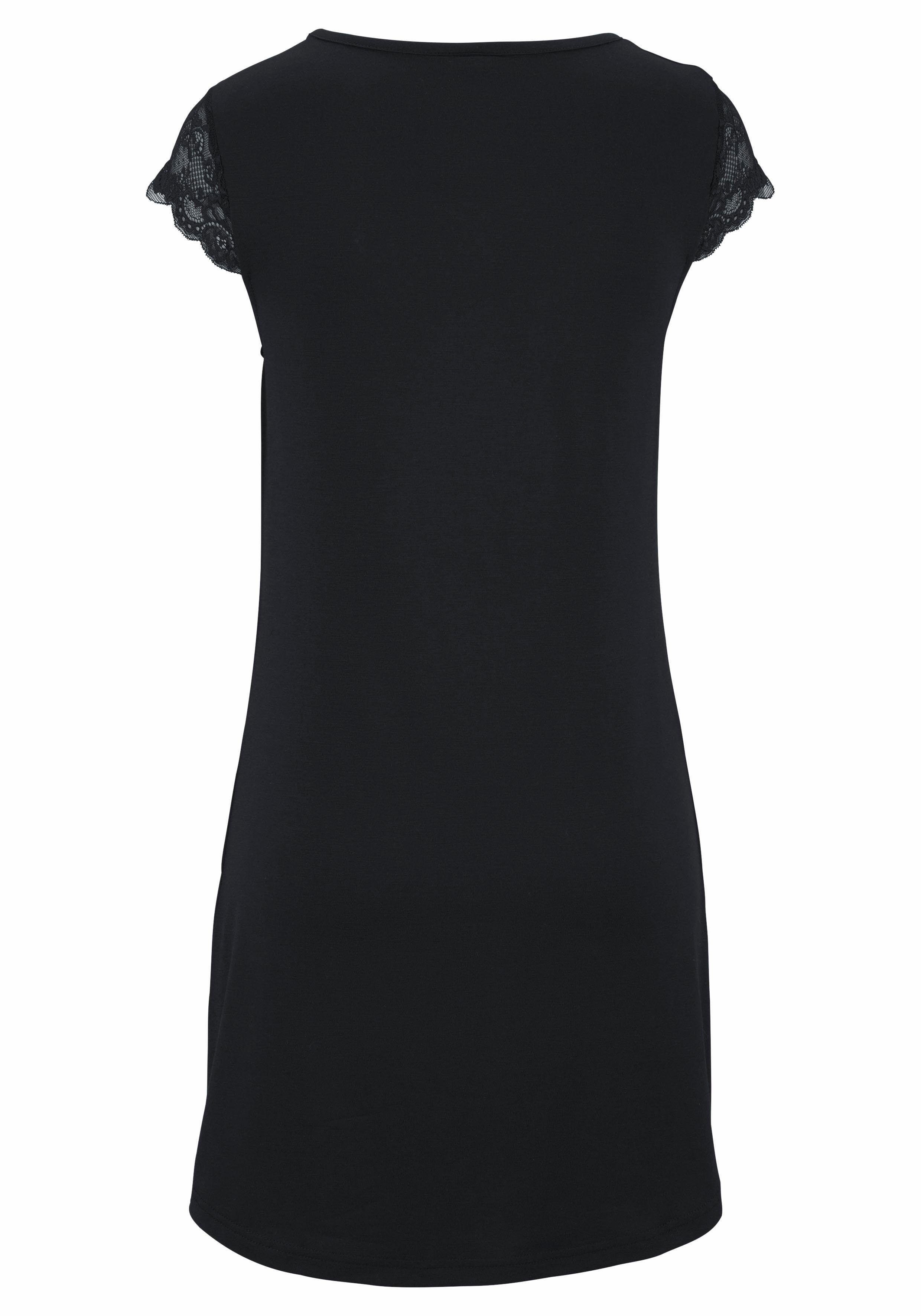 LASCANA Nachthemd (1-teilig) mit Spitzenärmeln