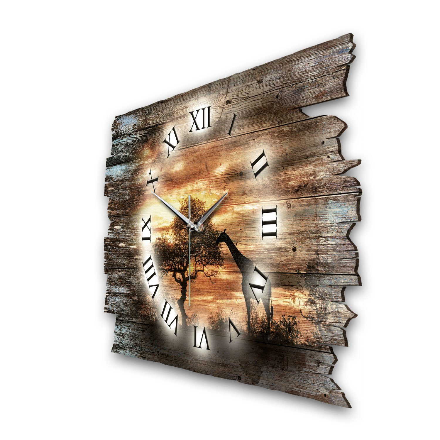 Kreative Feder Funkwanduhr Design-Wanduhr „Afrika“ aus günstig online kaufen