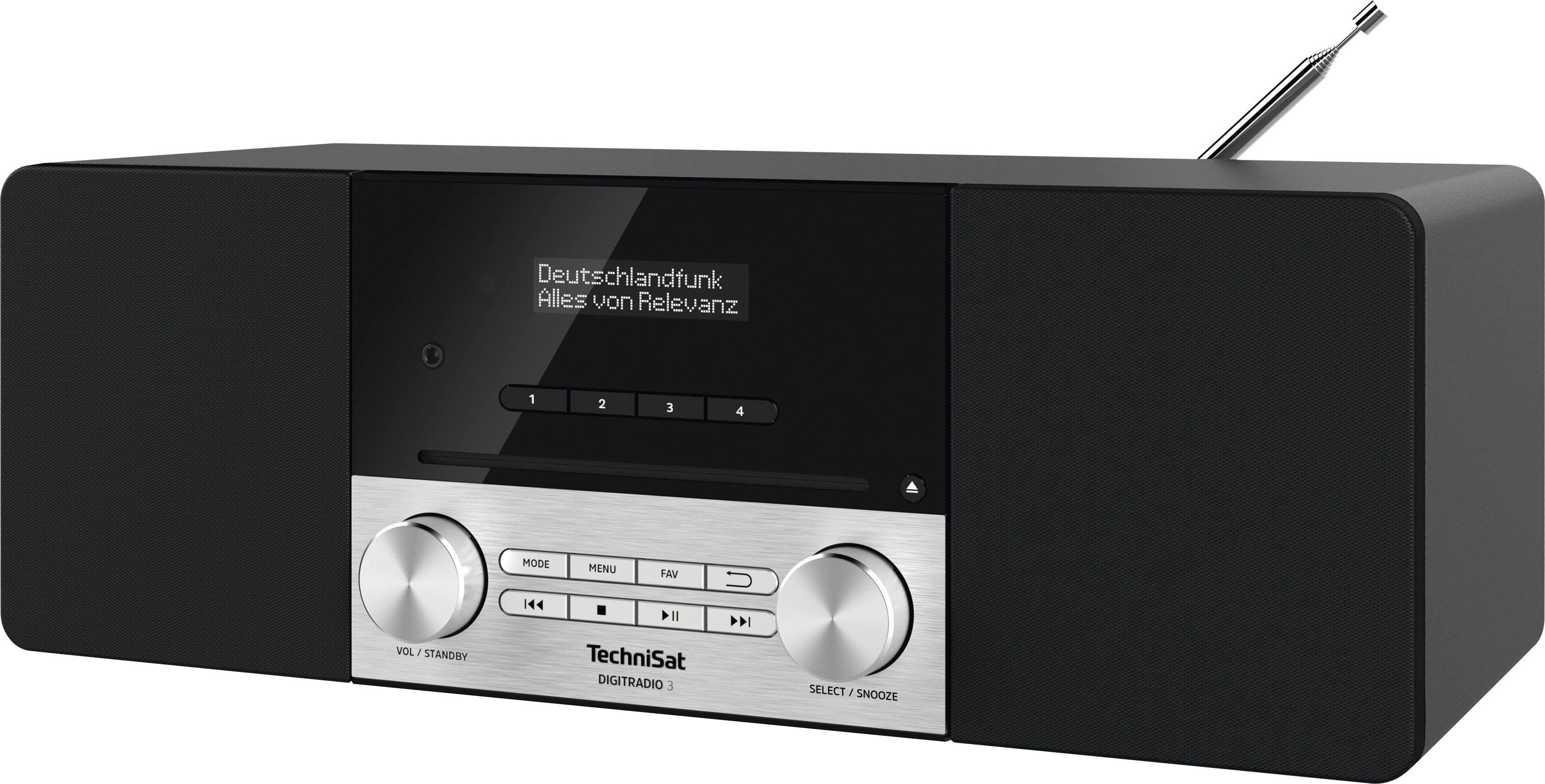 TechniSat DIGITRADIO 3 UKW schwarz (Digitalradio CD-Player, (DAB), (DAB) mit Made Digitalradio Germany) 20 in RDS, W