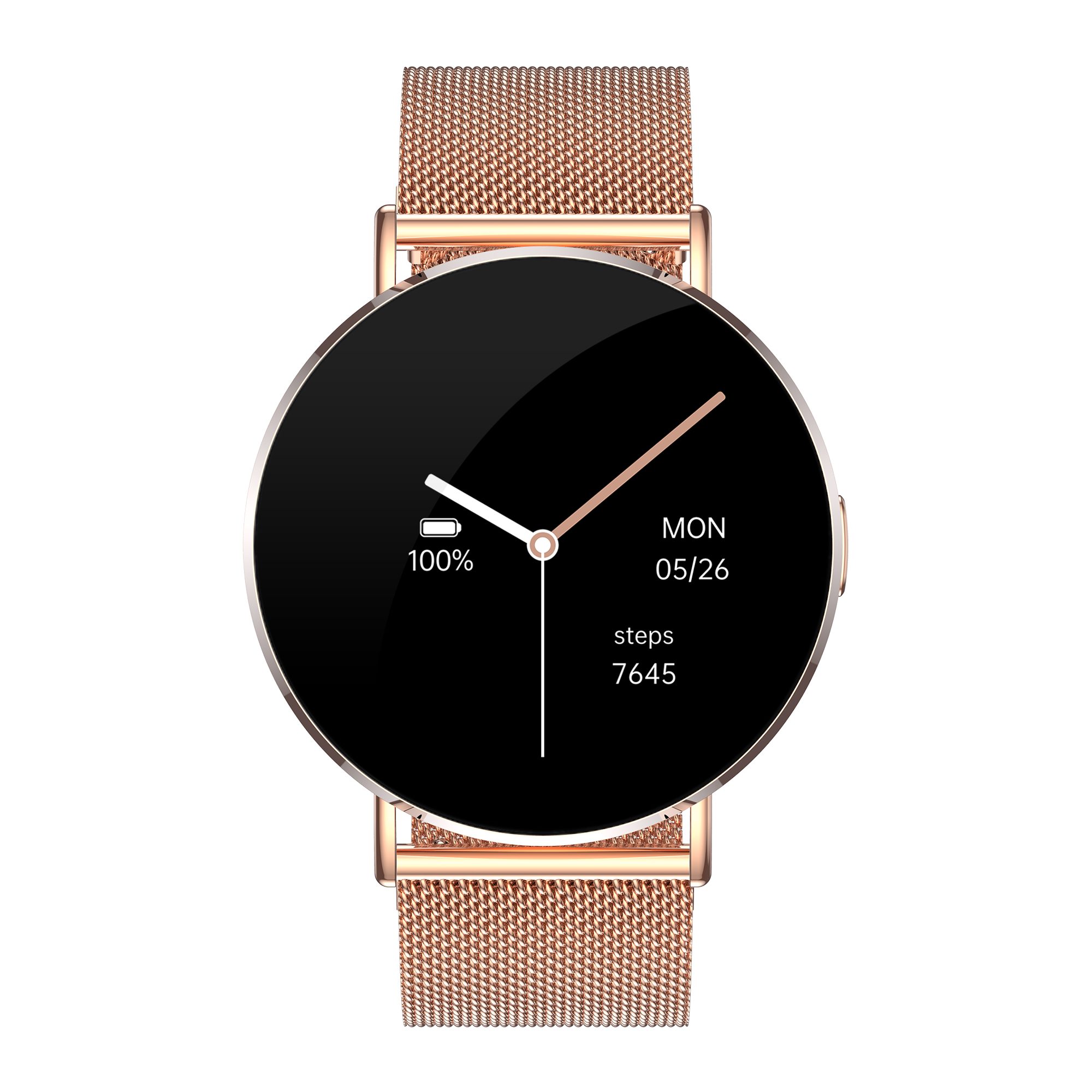 Levowatch EVE Damen Smartwatch, extraflach, Sprachsteuerung, AMOLED Always-On Smartwatch (4 cm/1,3 Zoll, Android und iOS) Fitness Tracker Uhr, Blutdruck, Periodenzyklus, wasserdicht, 7mm Metallgehäuse, 4-teilig, Anruf Funktion, 41mm Damen-Größe, Sporterkennung, Anrufe, Schrittzähler, Puls, 3 Armbänder, Stress-, Schlafüberwachung