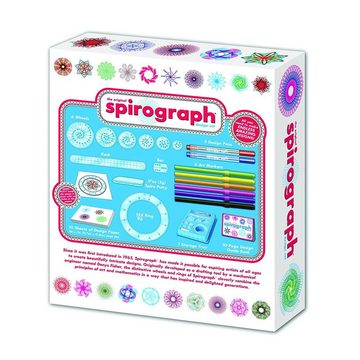 Idena Kreativset Spirograph Design-Set, 30 teilig, mit Räder-Schablonen und Stifte
