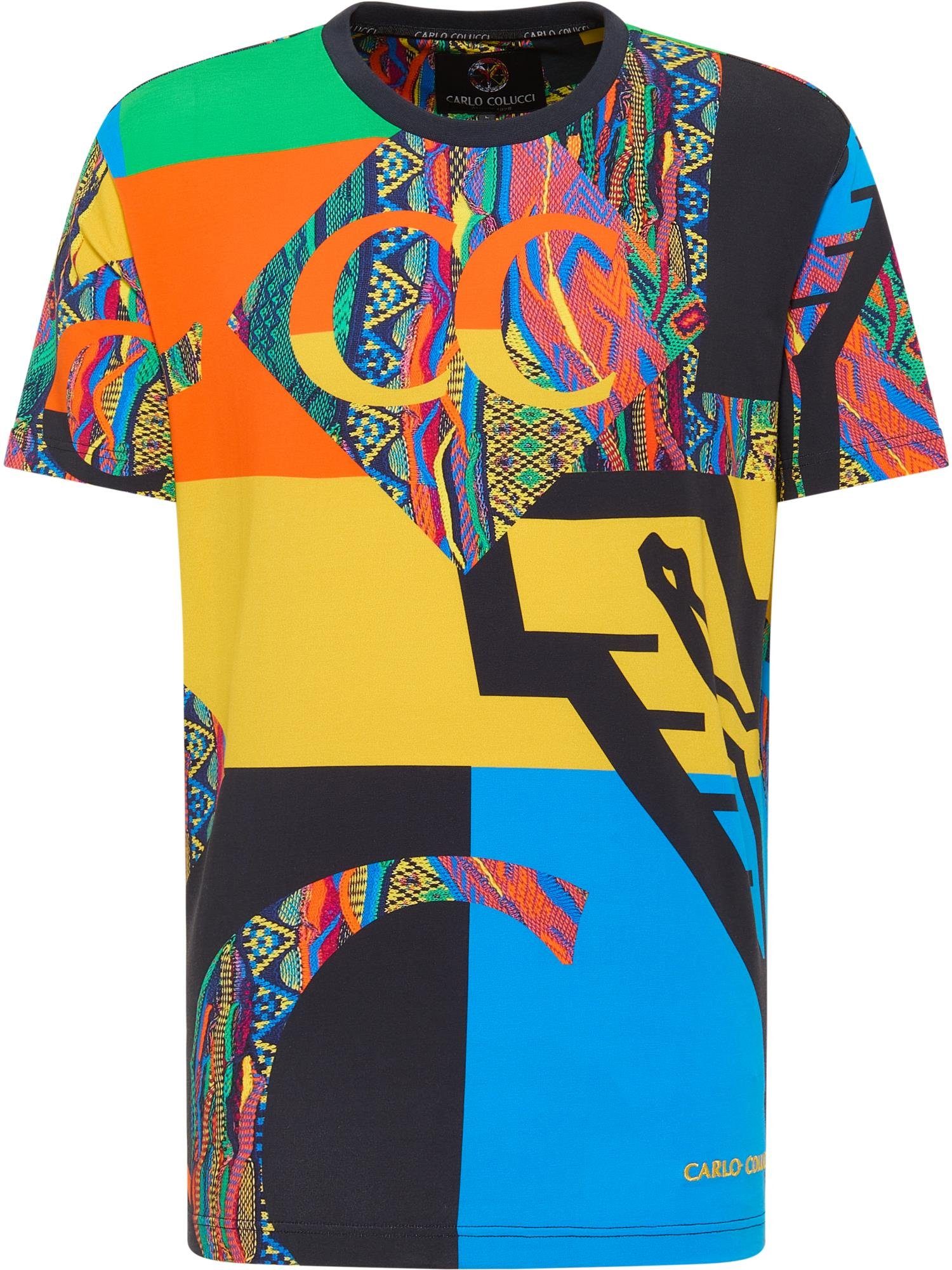 CARLO COLUCCI T-Shirt Navy / Mehrfarbig Dander