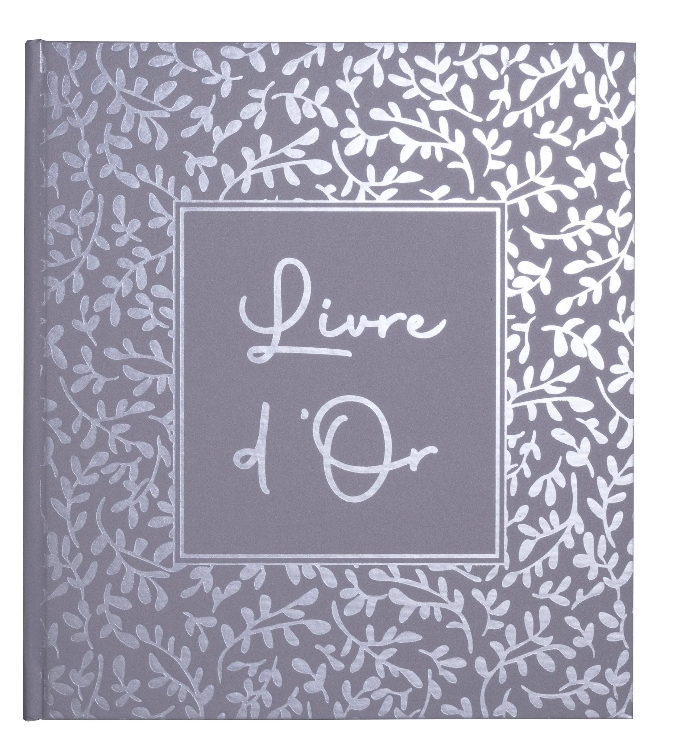 EXACOMPTA Fotoalbum Gästebuch 70 Bl blanko Silberschnitt 21x19cm AutentiK Blaugrau 47365E, Gästebücher Fancy