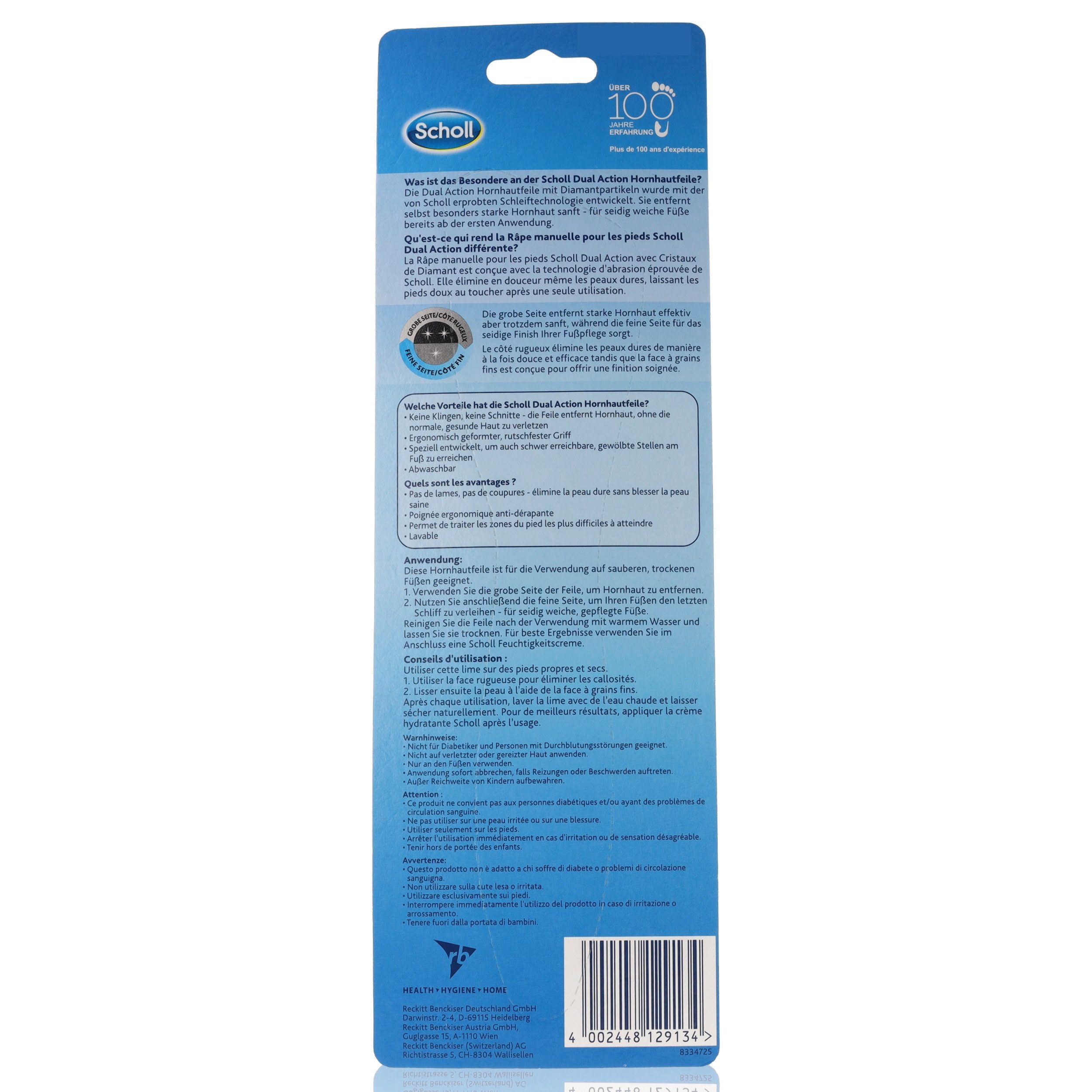Scholl Hornhautfeile Scholl Hornhautfeile Velvet smooth Dual Action, 1-tlg., Mit Diamantpartikeln besetzt / auch für gewölbte Stellen ideal