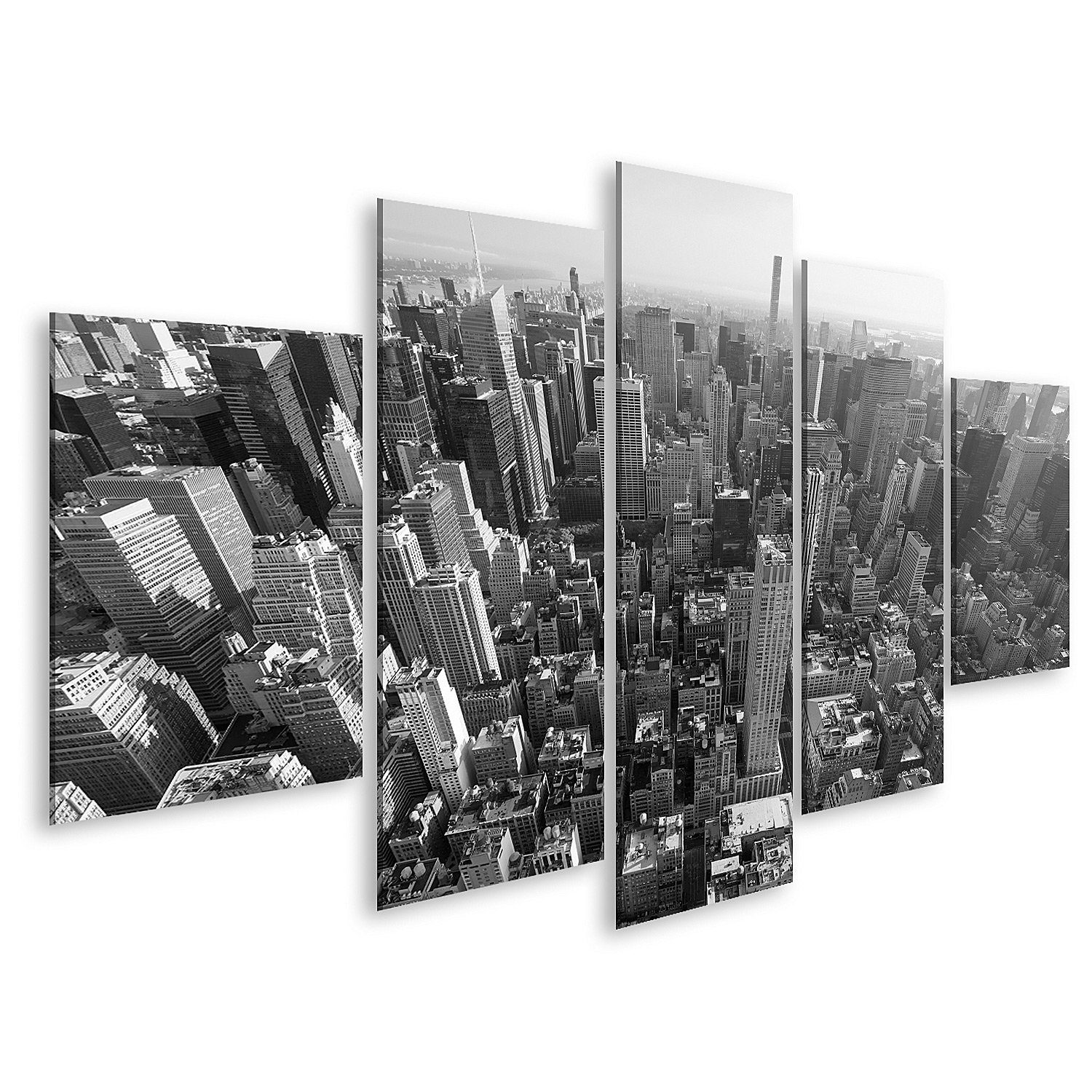 Leinwandbild Bild auf Leinwand New York City Manhattan Skyline Schwarz und Weiß Luf
