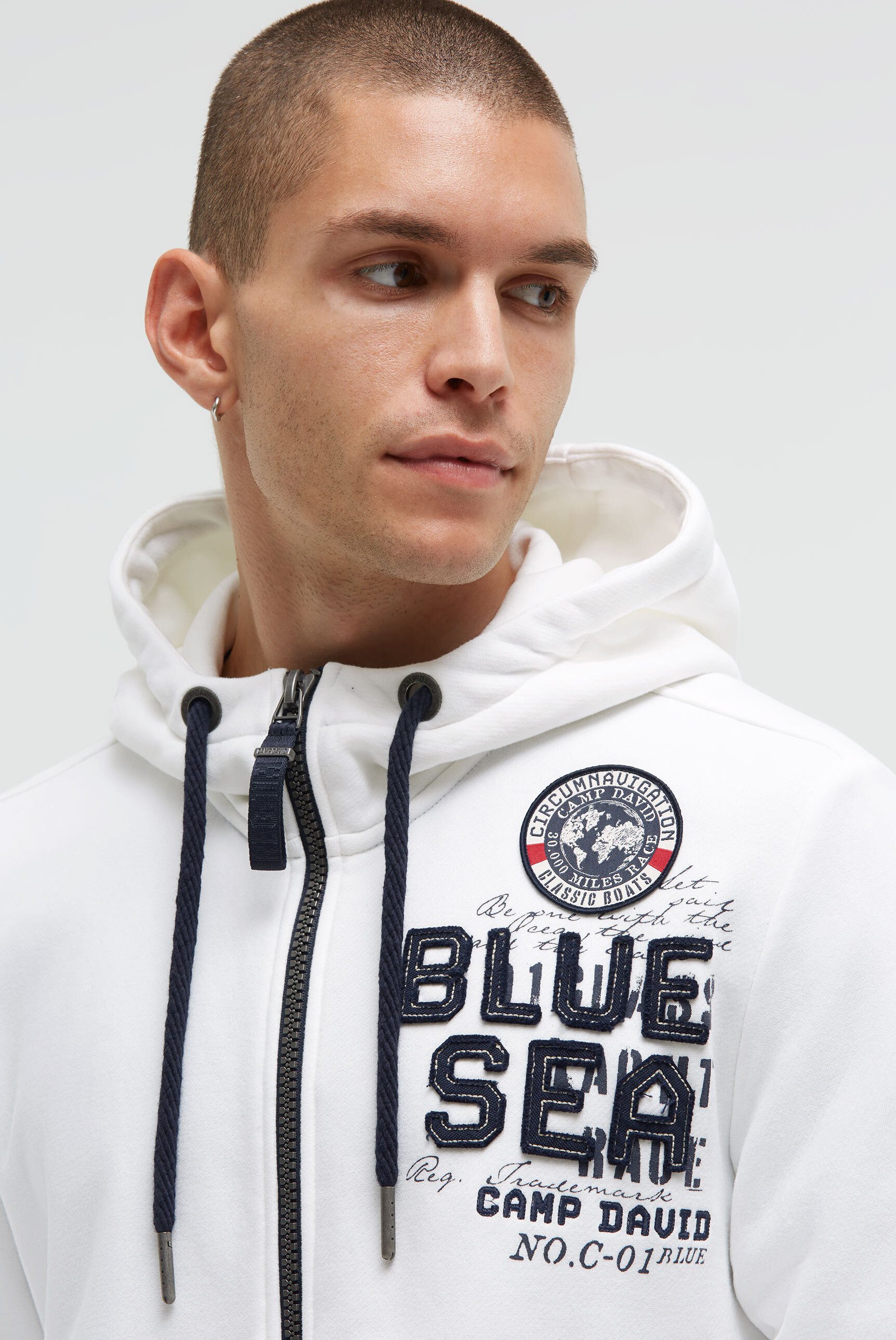 CAMP DAVID Kapuzensweatjacke mit Baumwolle