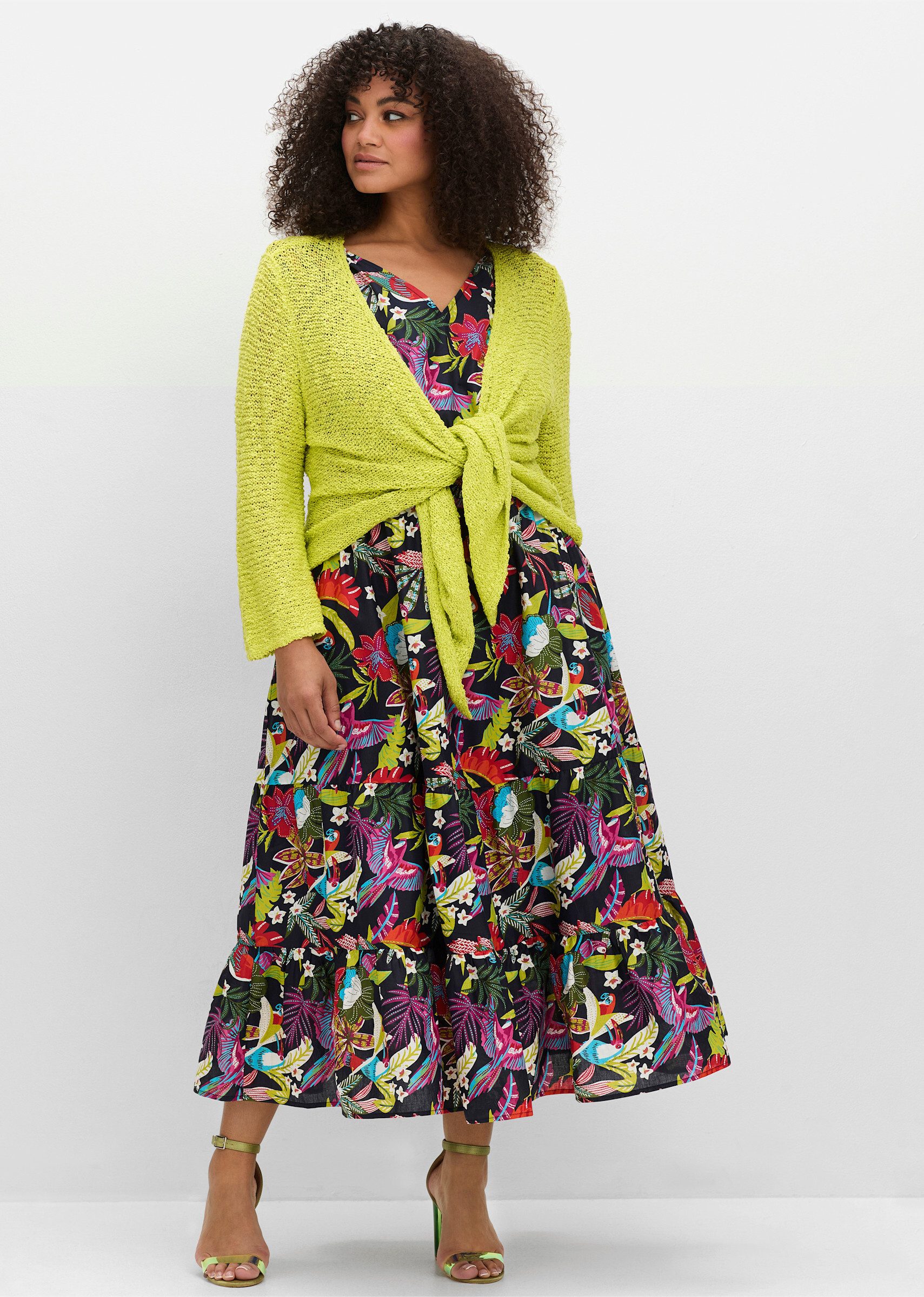 sheego by Joe Browns Strickjacke Strickjacke . im Häkel-Look, mit zipfelige günstig online kaufen