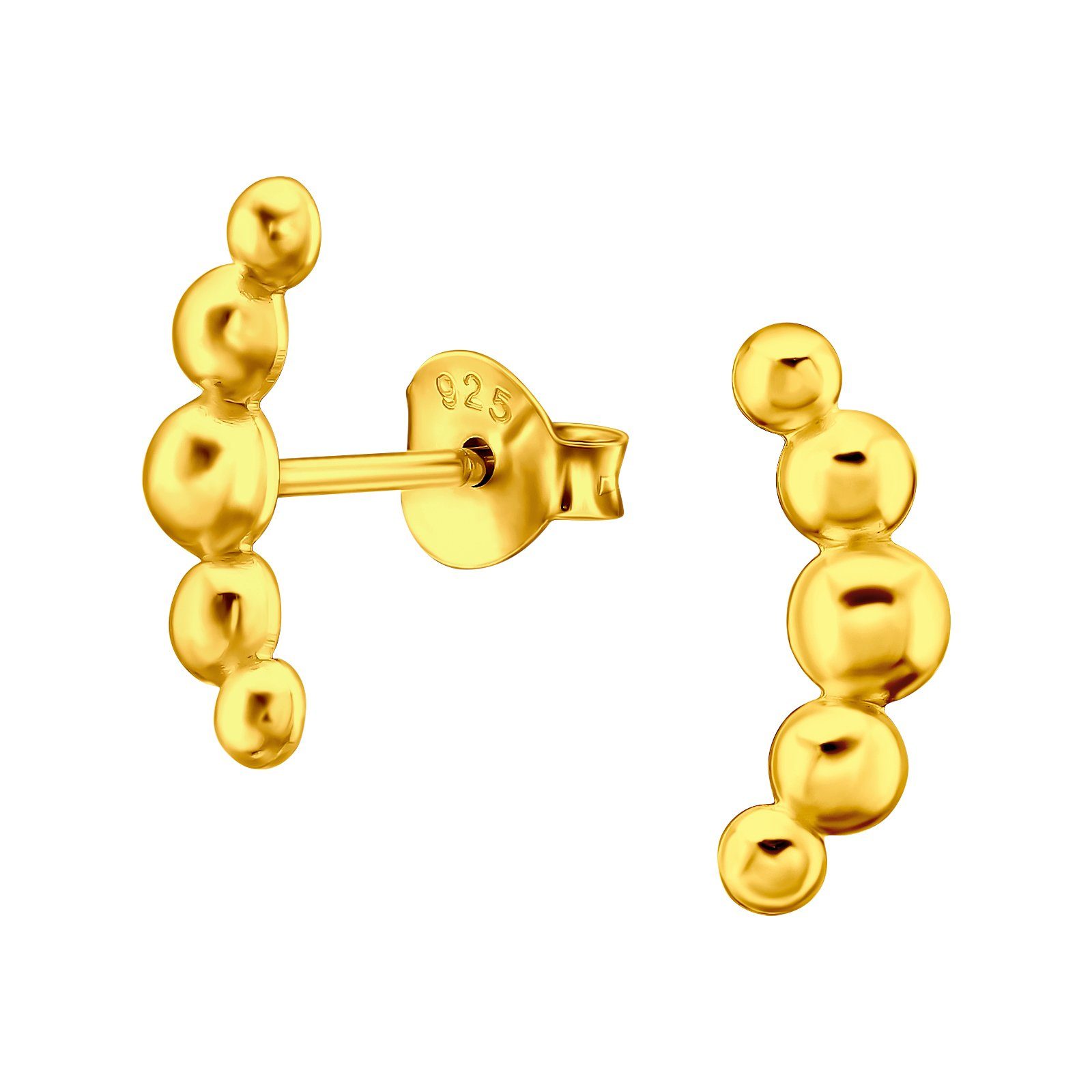 ALEXANDER YORK Paar Ohrstecker BALL Reihe in Gold, 2-tlg., 925 Sterling Silber