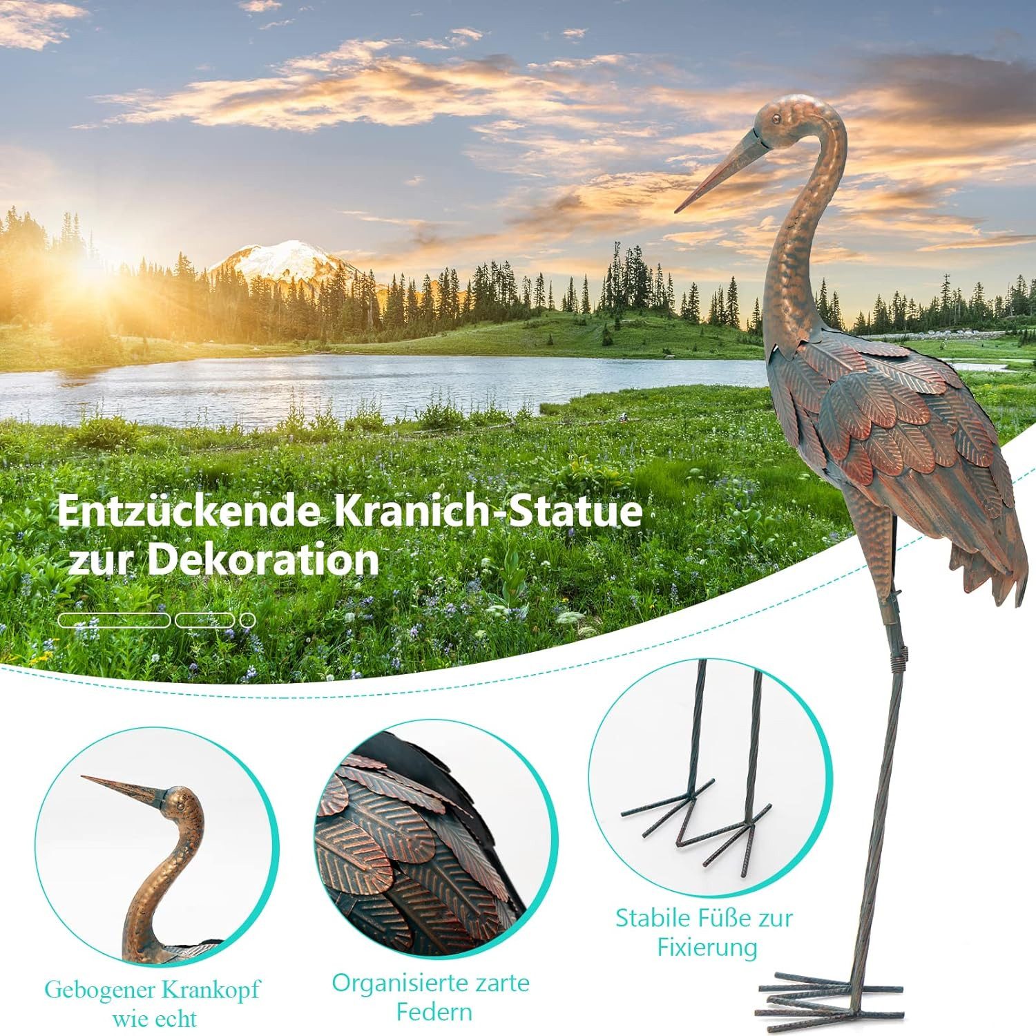 KOMFOTTEU Gartenfigur Gartendeko, (2er Set, 2 günstig online kaufen