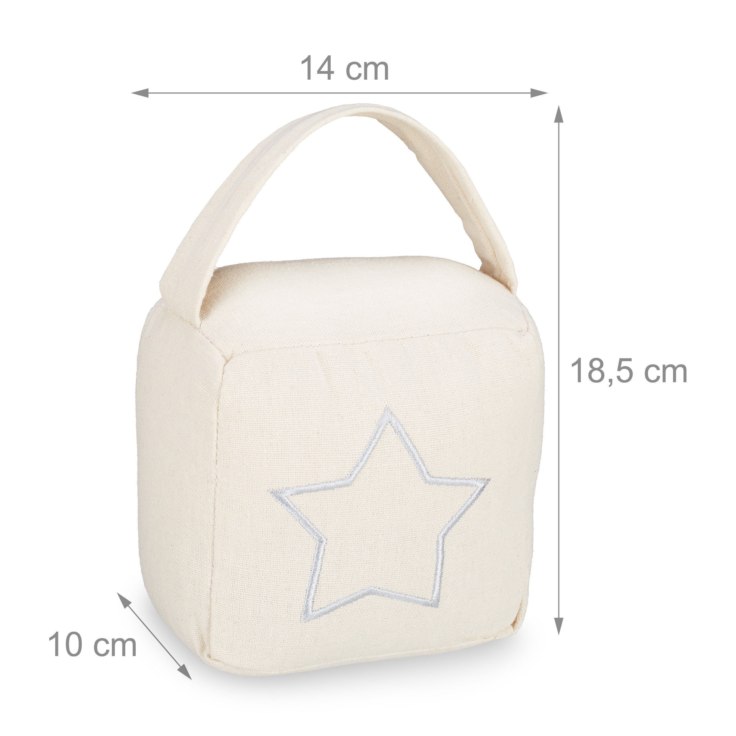 relaxdays Türstopper 2 x Türstopper Sack Stern beige (2 St)
