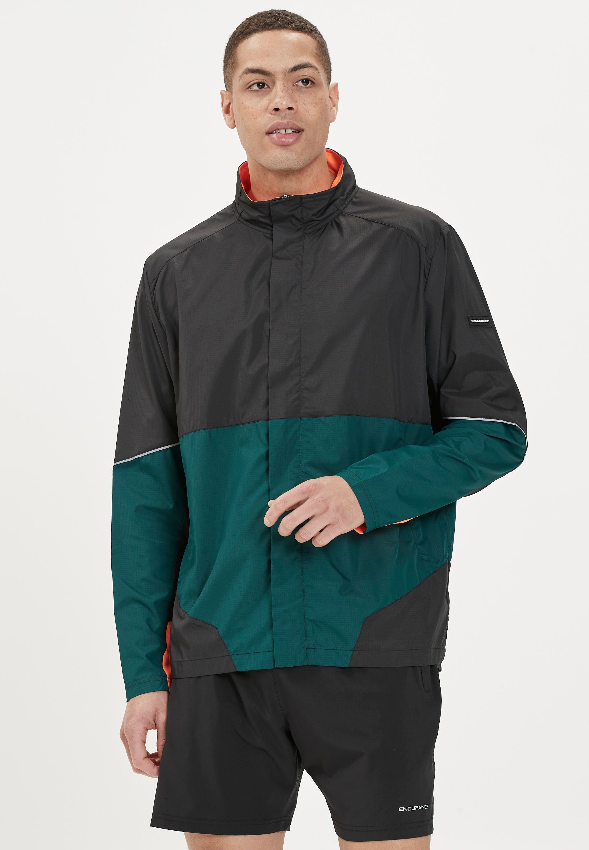 ENDURANCE Laufjacke NOVANT M Functional Jacket mit reflektierenden Details dunkelgrün