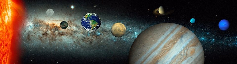 Papermoon Fototapete Solar System matt Vlies 250 x 180 cm 5 Bahnen