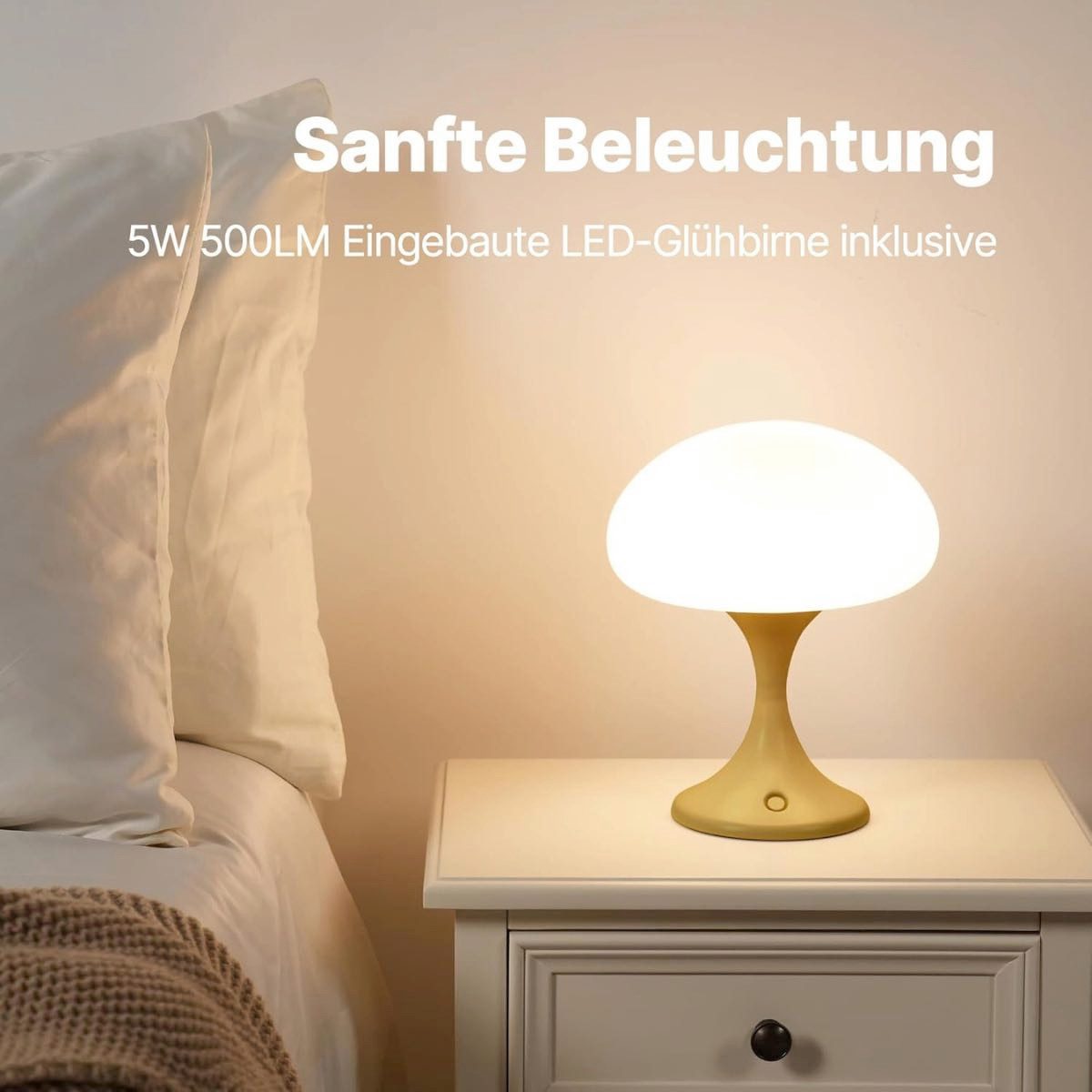 EVERY LED Tischleuchte Pilzlampe Nachttischlampe Touch-Funktion Aufladbar D günstig online kaufen