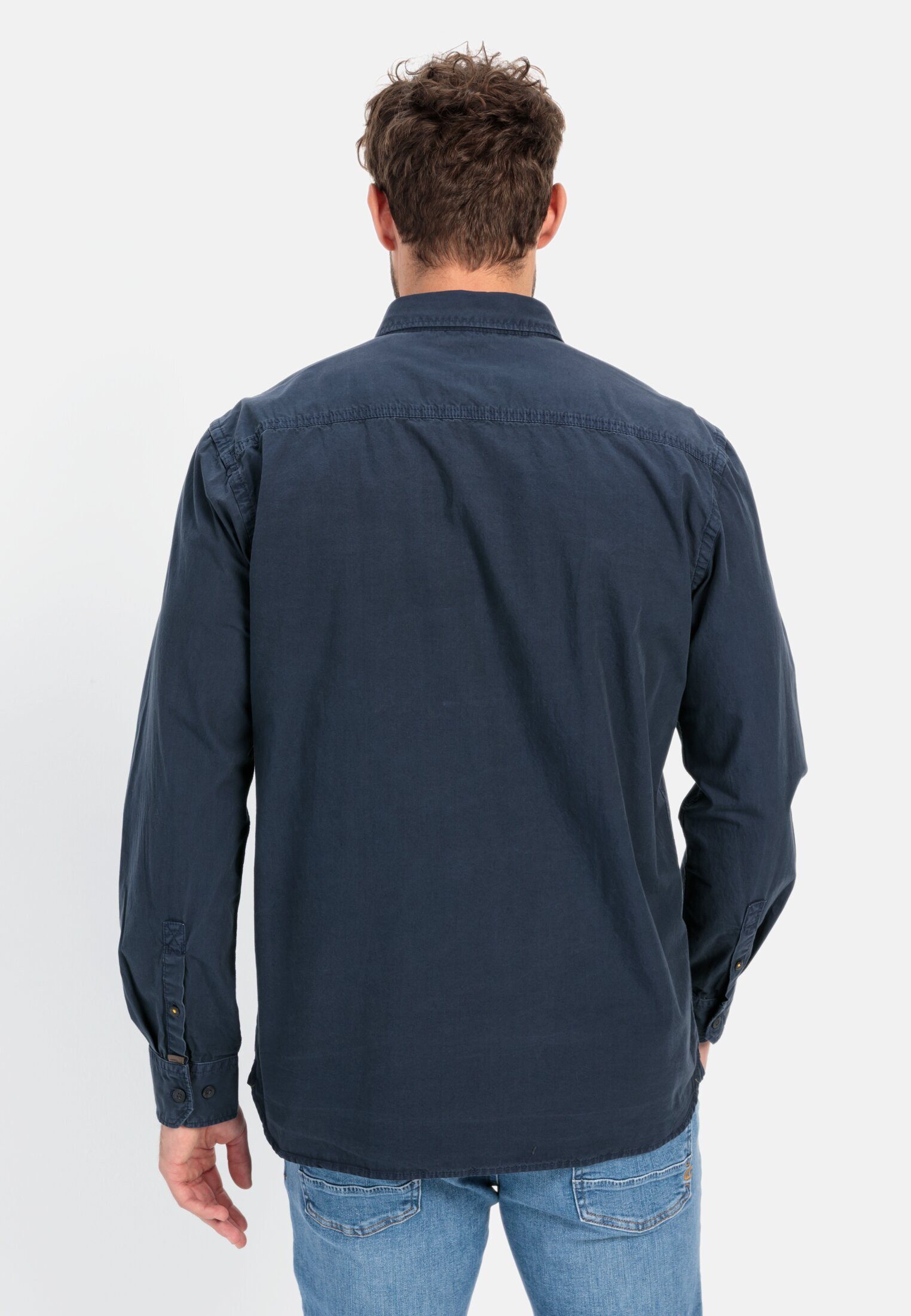 camel active Langarmhemd aus reiner Baumwolle Langarm Button-Down Button-Do günstig online kaufen