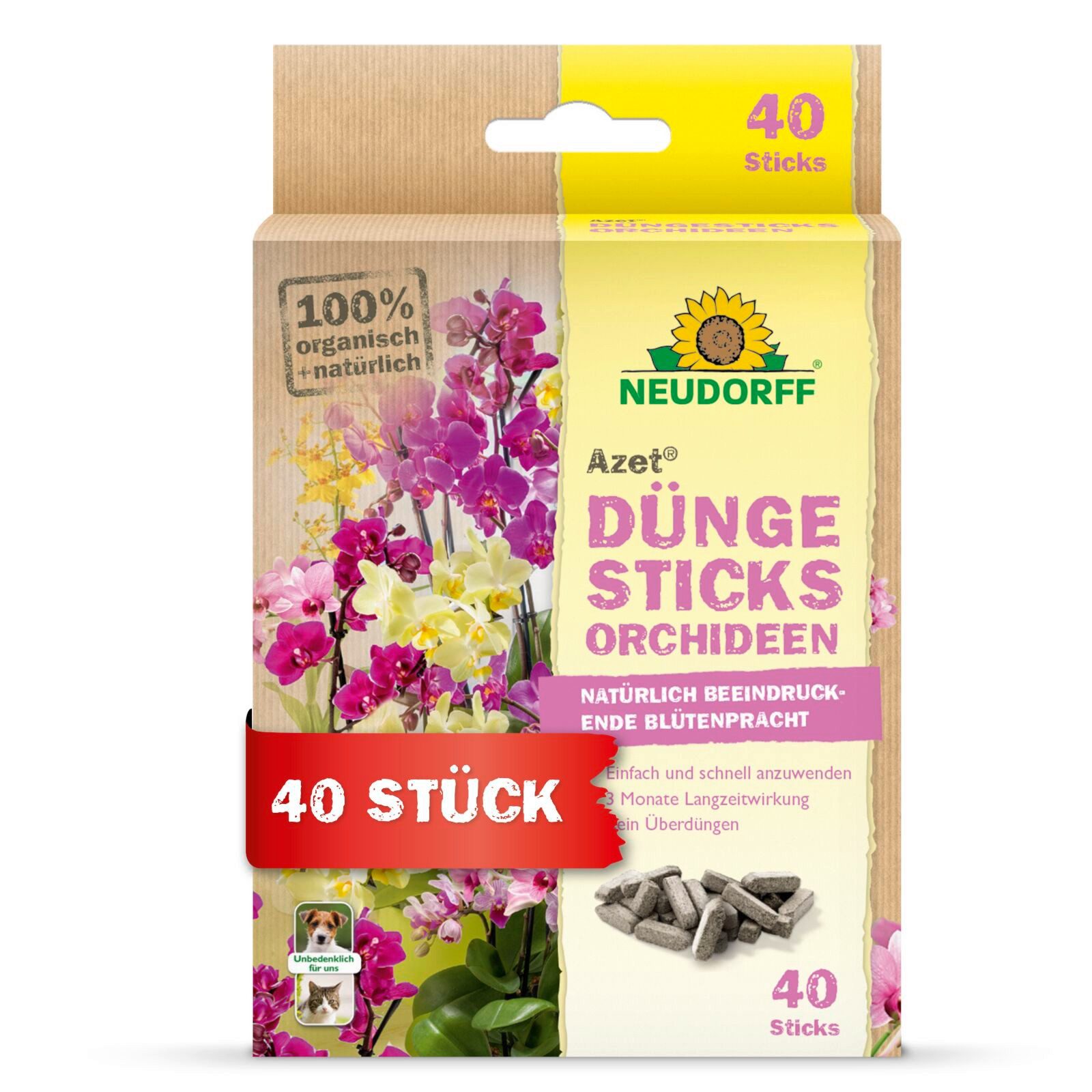 Neudorff Pflanzendünger Azet DüngeSticks für Orchideen 40 Stück