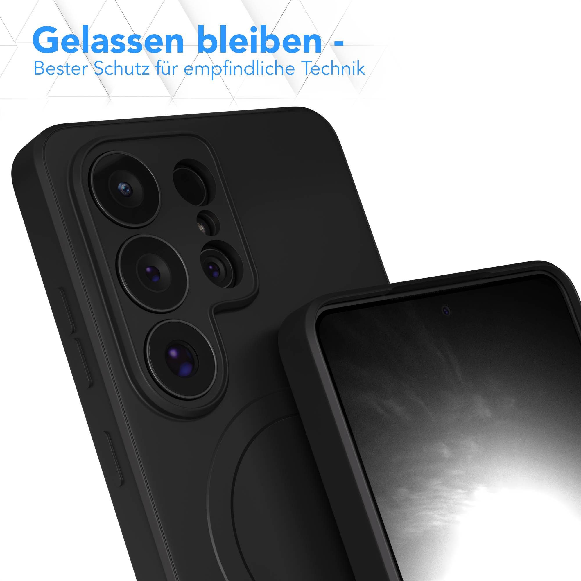 EAZY CASE Handyhülle MagSafe Silikon für Samsung Galaxy S26 Ultra 6,9 Zoll, Schutzhülle mit MagSafe kratzfest Back Cover Kameraschutz Schwarz – Bild 4 von 5