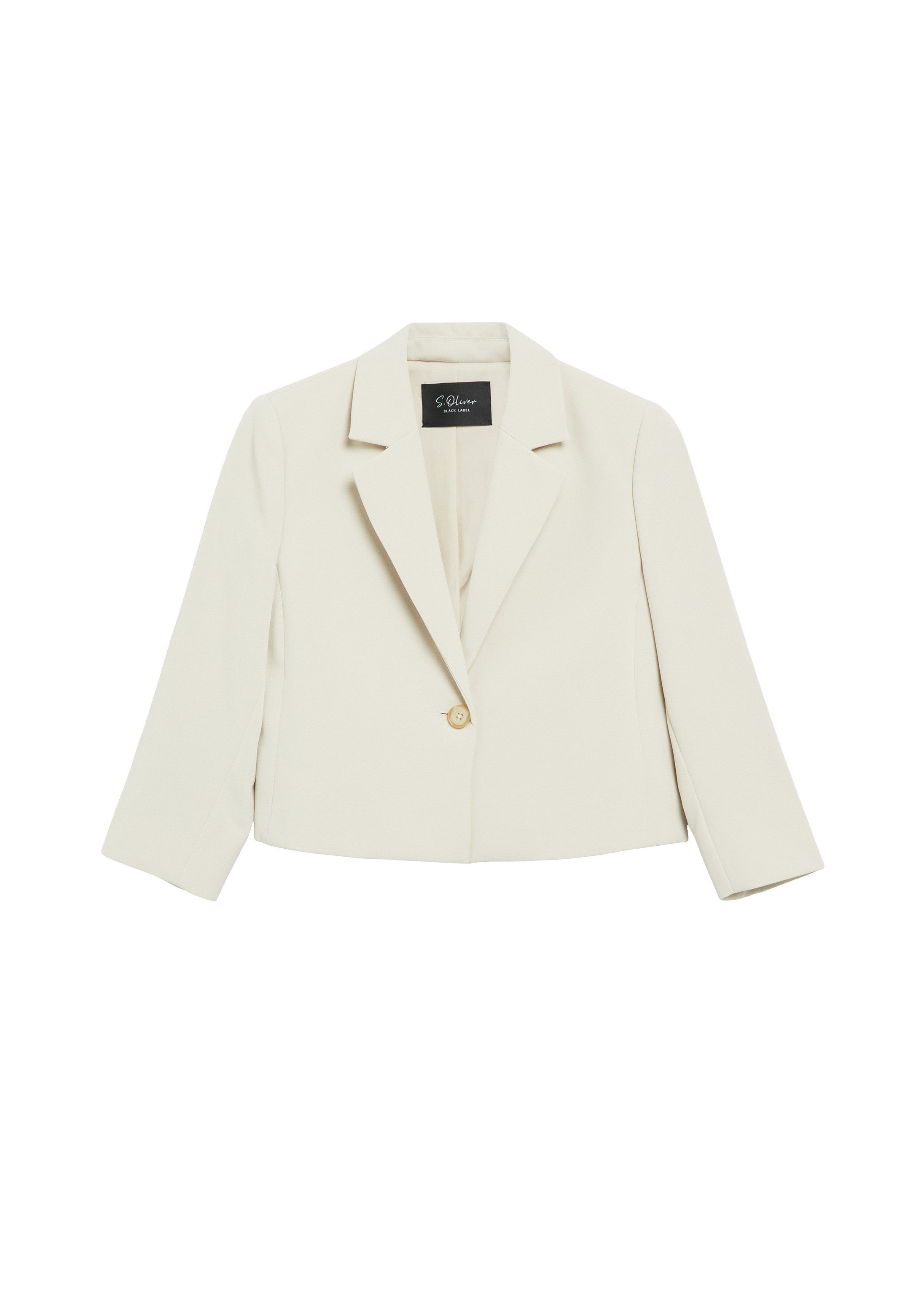 s.Oliver Jackenblazer Indoor-Jacke Cropped-Blazer mit 3/4-Ärmeln