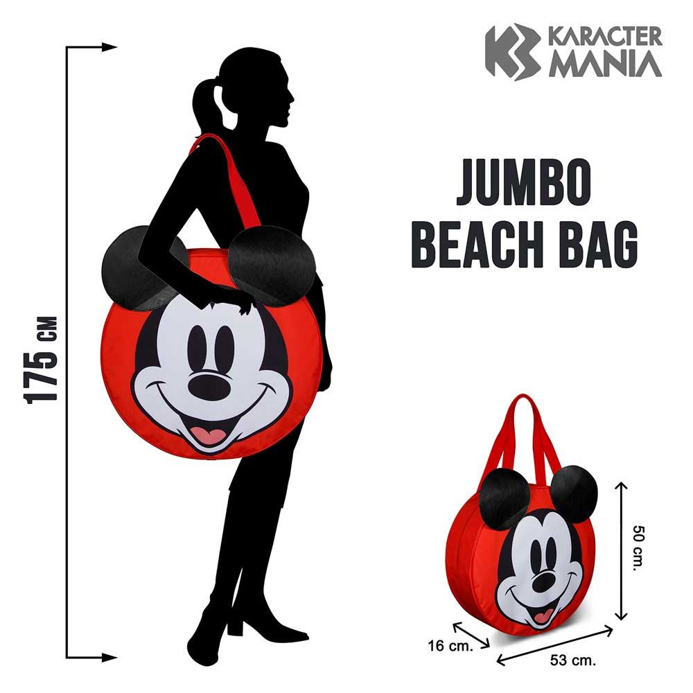 Karactermania XL-Strandtasche Disney Micky Maus Jumbo Badetasche Henkeltasche Tragetasche Strand, praktische Henkel