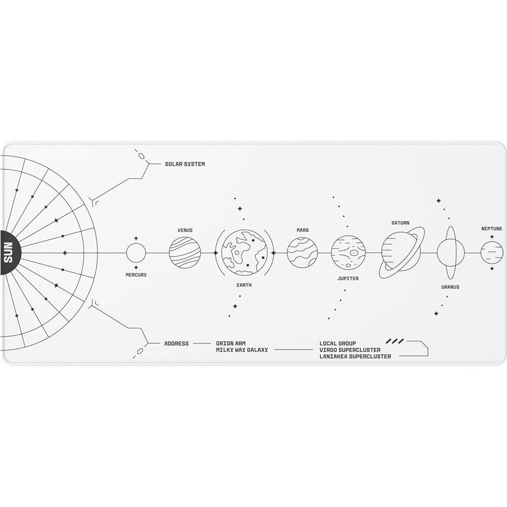 Dark Project Gaming Mauspad Nova White XL 90x40x0,4cm Mousepad, Verschleißfeste Overlock-Nähte