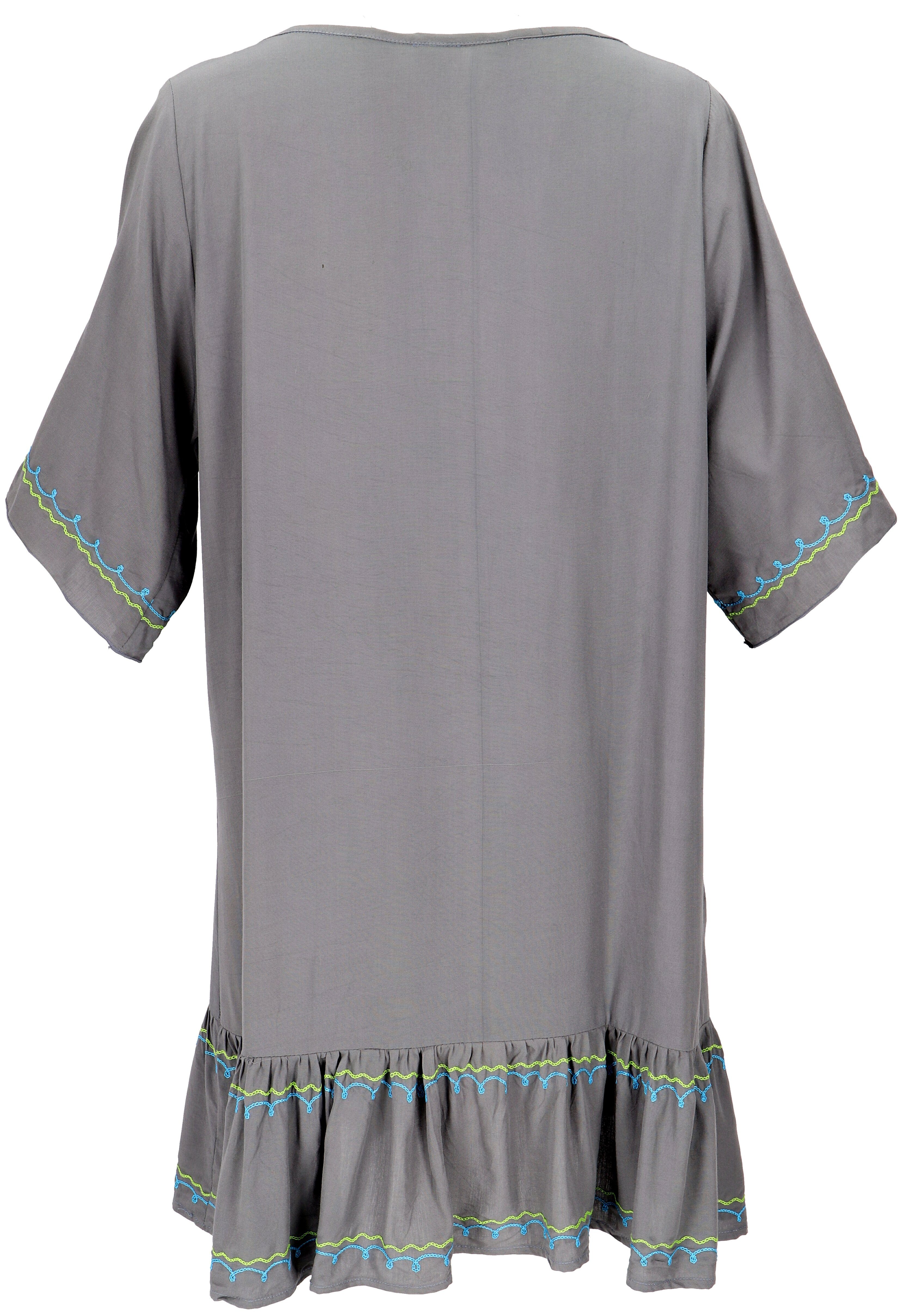 Guru-Shop Midikleid Bestickte Hippie Tunika, Boho Strandkleid,.. alternative Bekleidung – Bild 4 von 5