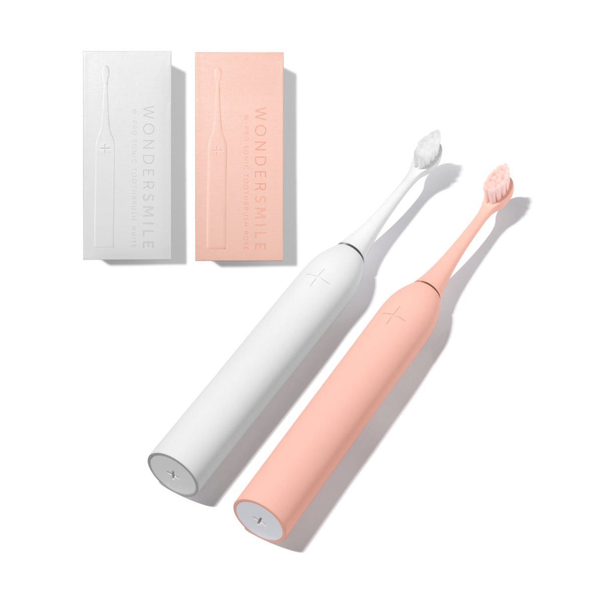 Wondersmile Schallzahnbürste Couple Bundles - Testsieger - 100 Tage risikofrei testen, Aufsteckbürsten: 2 St., Integrierter Zungenreiniger