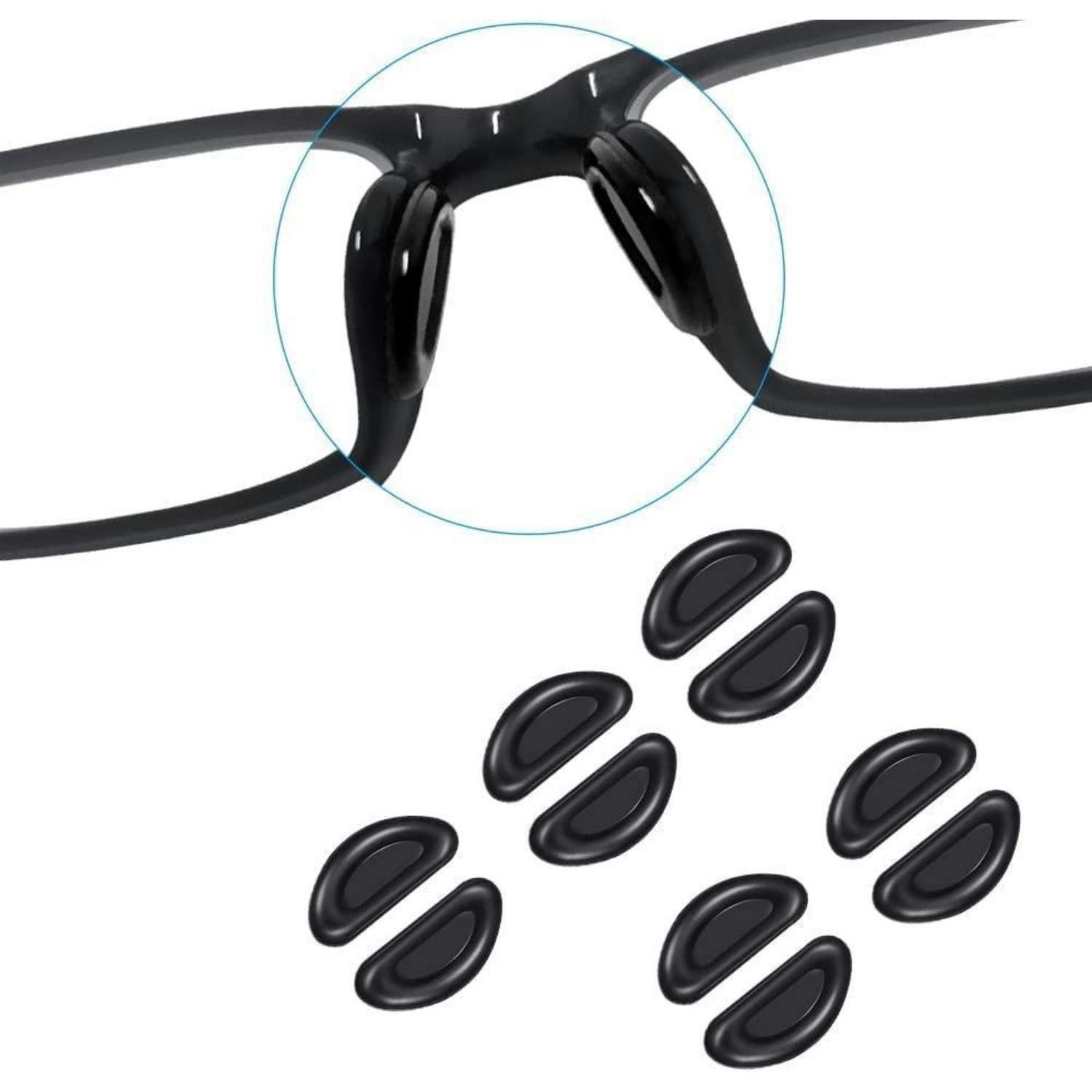 LuxusKollektion Brille Nasenpads Silikon D-Form Schwarz 5Paar