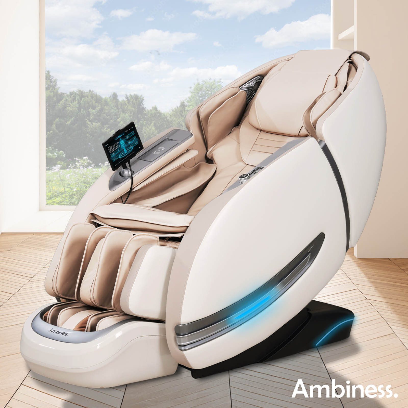AMBINESS Massagesessel Relaxsessel YUNA, 60 Massageprogramme, deutsche Bediensprache, 3D-Massagetechnologie Ganzkörpermassage + Wärmefunktion
