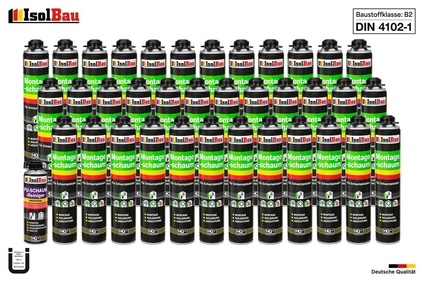Thumbnail - None Fenster SET Pistolenschaum 36 x 750 ml Schall Schaumpistole Wärmedämmung, Pistolenschaum 36 x 750 ml + 1 Reiniger 5...