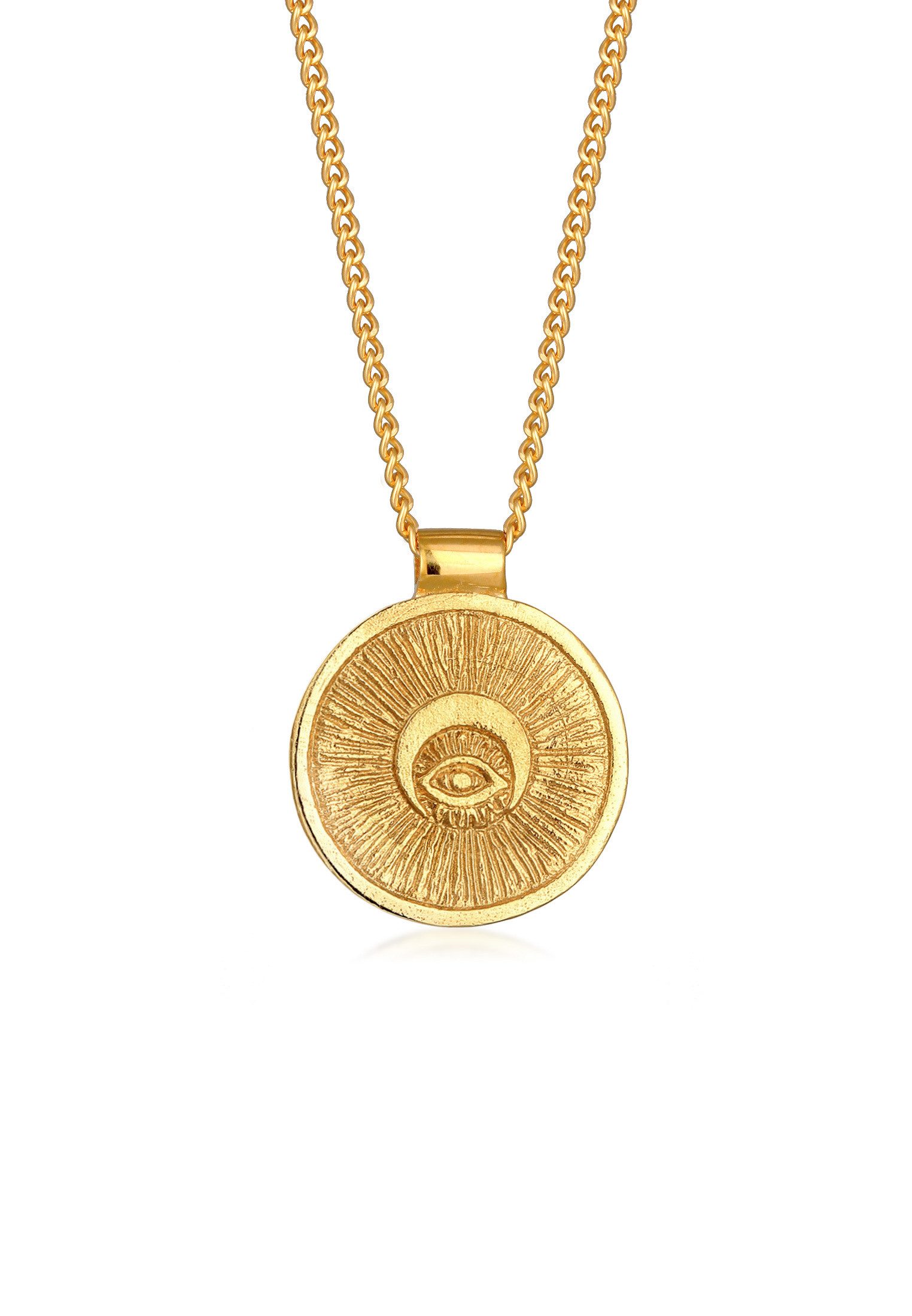 HAZE & GLORY Kette mit Anhänger Münze Evil Eye - Sun 925 Silber, Halbmond günstig online kaufen