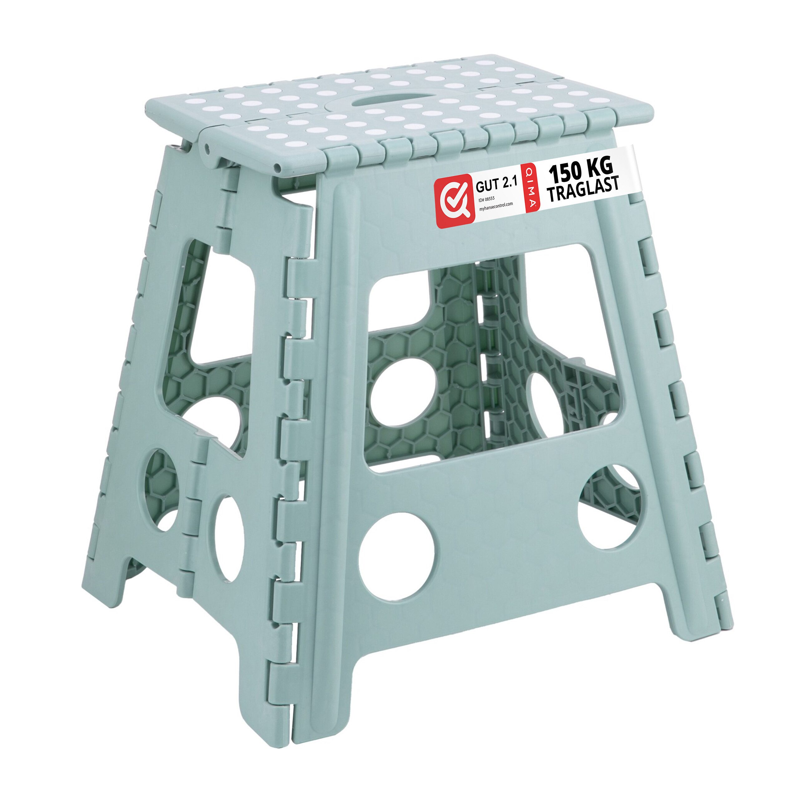 relaxdays Tritthocker Klapphocker faltbar XL, Salbei