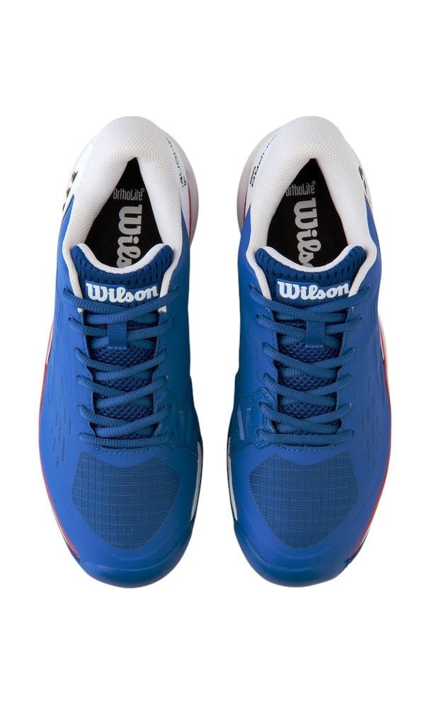 Wilson Rush Pro Ace Clay/Sandplatz (Stabilität, 2E/weit) 2025 blau/weiss Tennisschuh