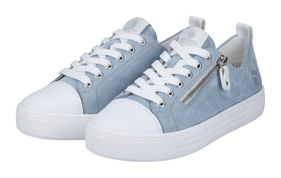 Remonte Sneaker mit herausnehmbarem Fußbett hellblau-weiß