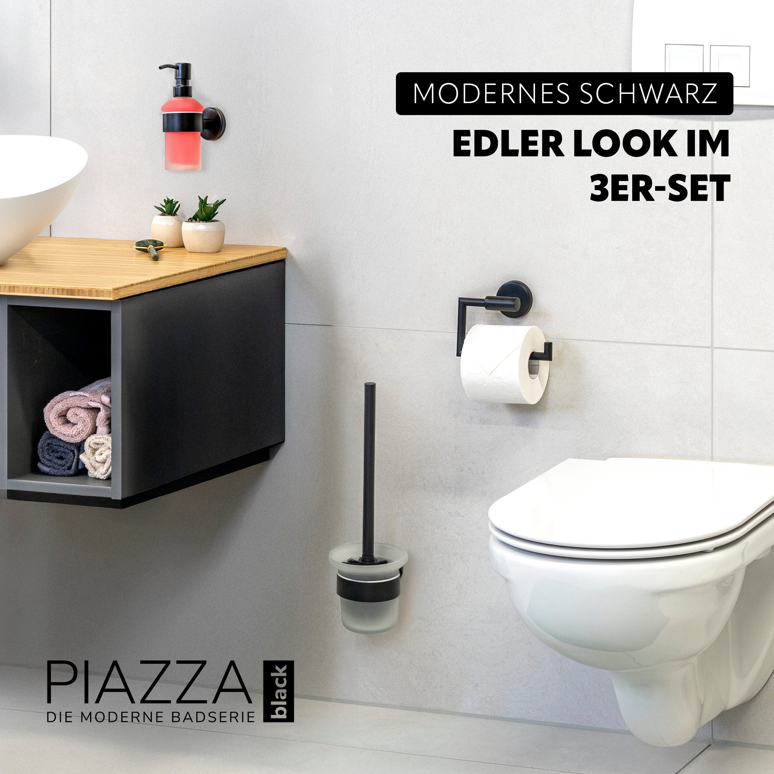 bremermann Badaccessoire-Set Bad-Serie PIAZZA BLACK - günstig online kaufen