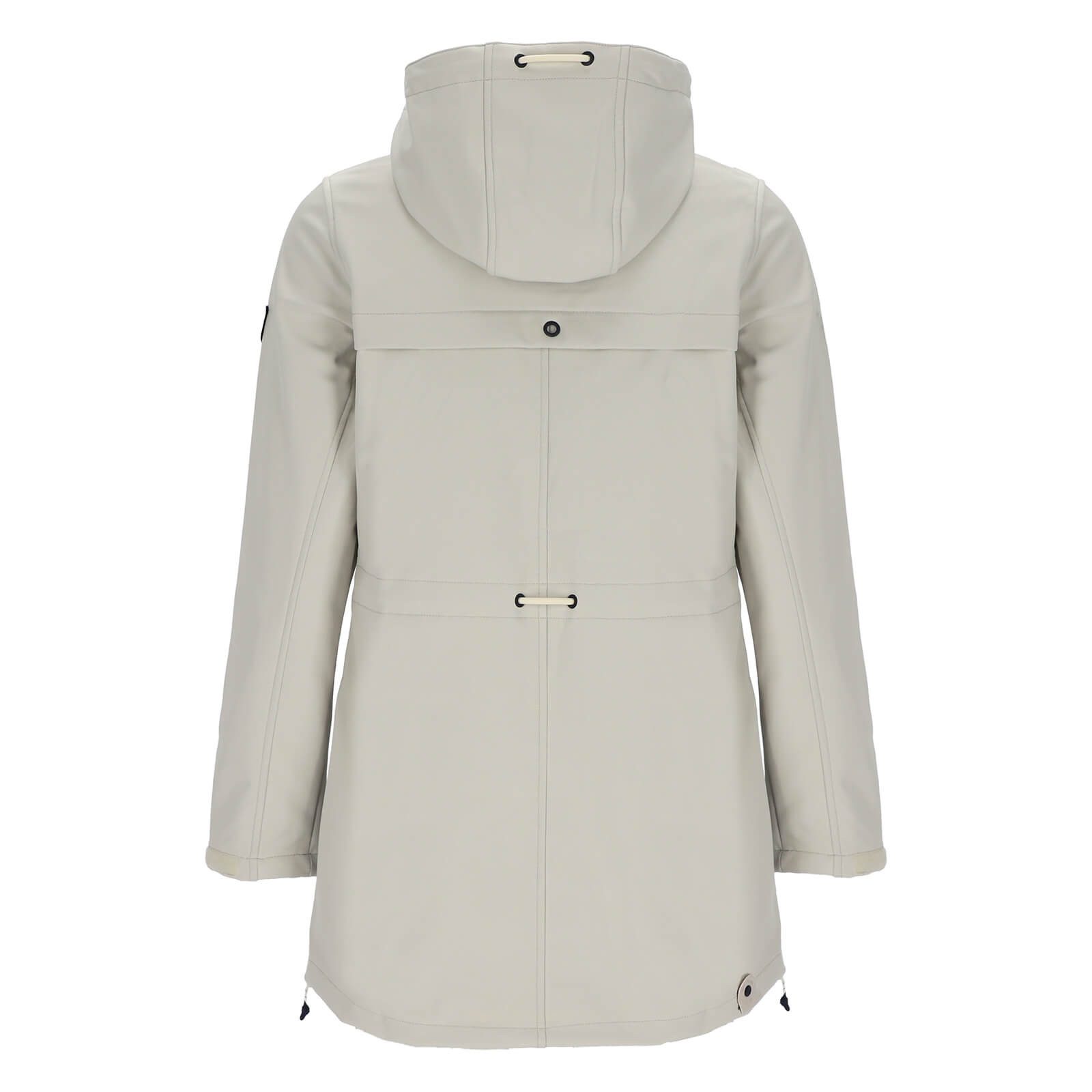 Dry Fashion Softshellmantel Hooge Damen Softshelljacke Mantel Outdoor-Jacke mit Fleece-Innenfutter Atmungsaktiv, Wind- und wasserabweisend, 2-Wege-Reißverschluss, Kapuze