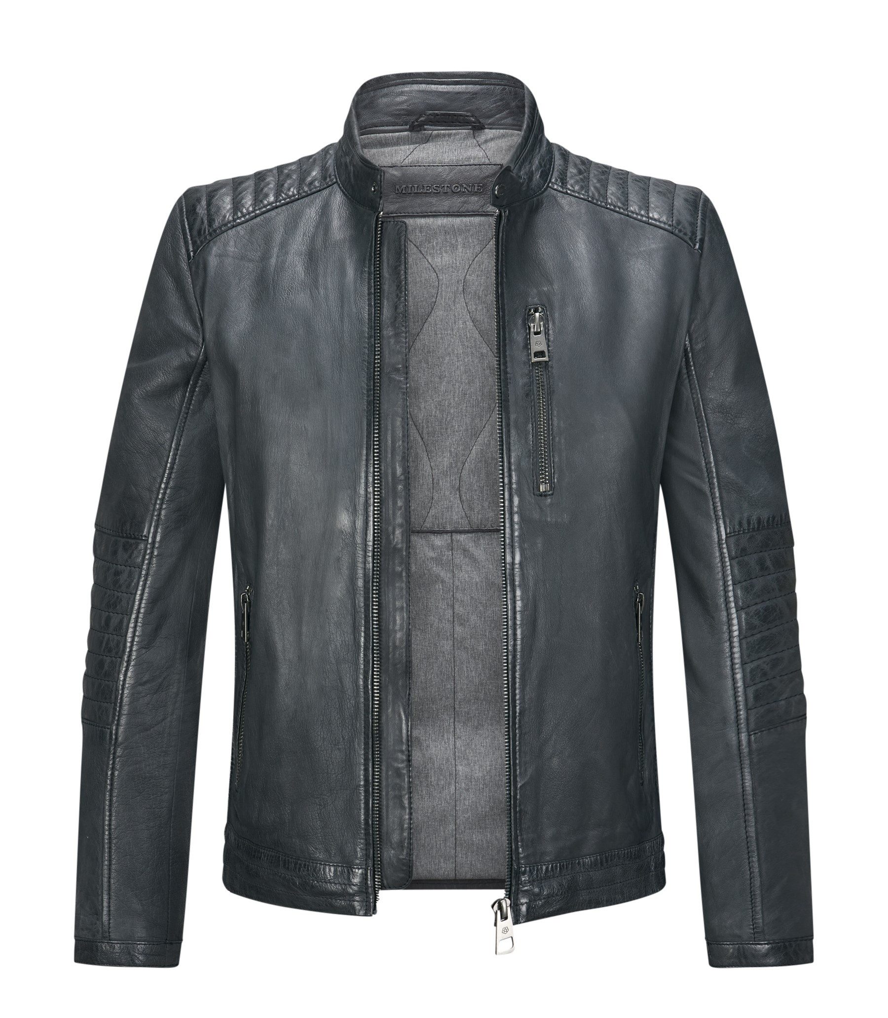 Milestone Lederjacke MSFloriano lässige Bikerjacke im günstig online kaufen