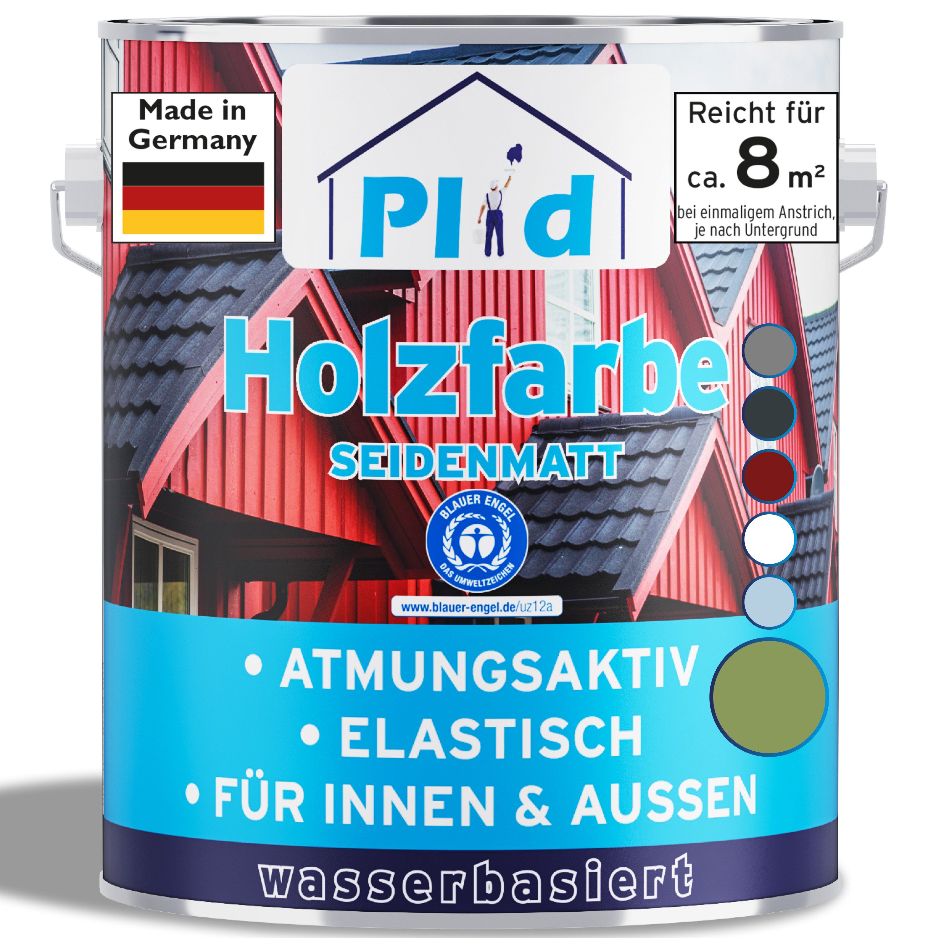 plid Holzlack Premium Holzfarbe Holzlack Farbe für Holz Pinsel, Schnelltrocknend, verarbeitungsfertig