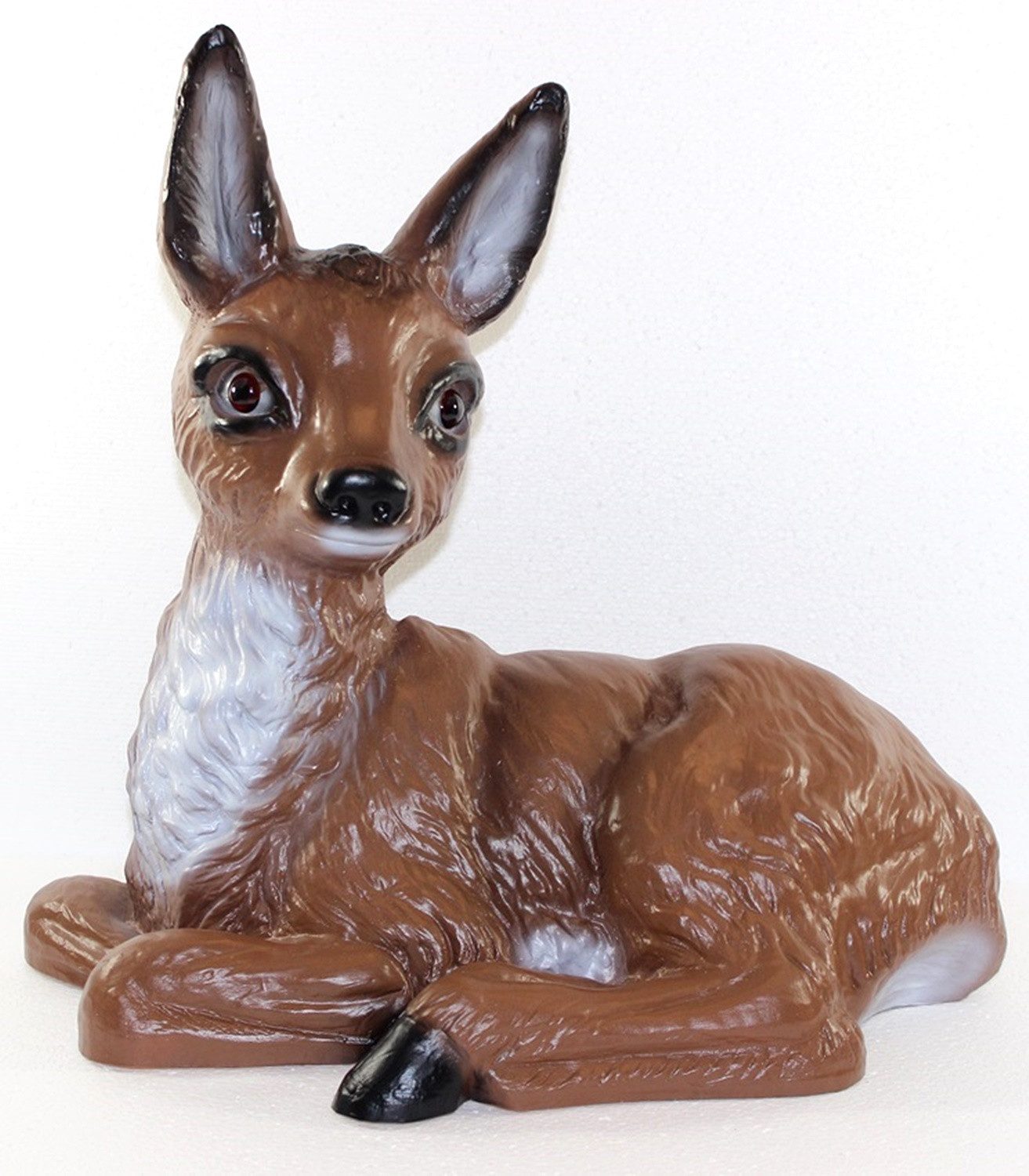 Rakso Oskar Schneider GmbH Dekofigur Deko Gartenfigur Tierfigur Reh liegend aus Kunststoff Höhe 35 cm