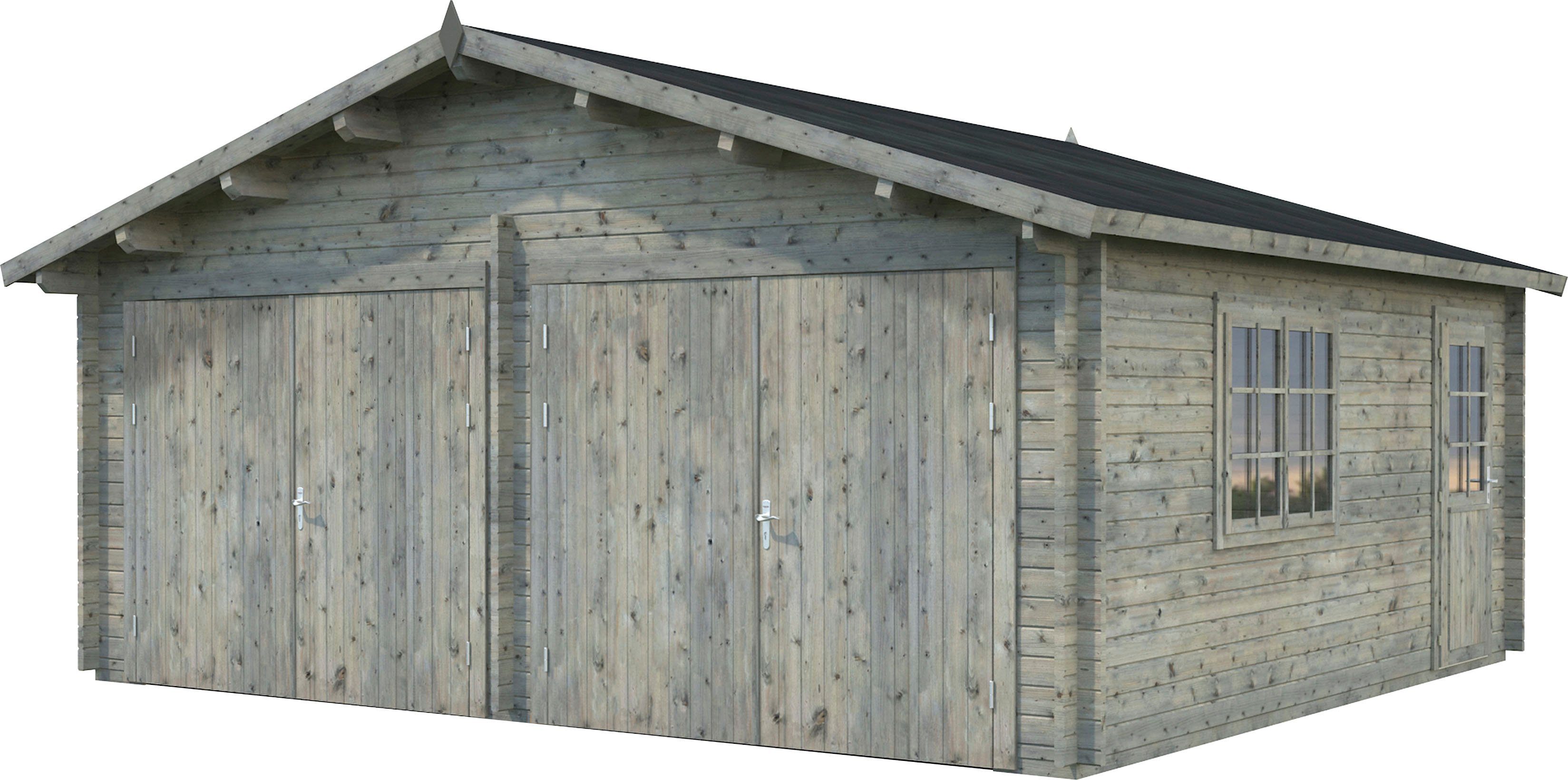 Palmako Garage Roger, BxTxH: 629x565x310 cm, mit Holztor, grau