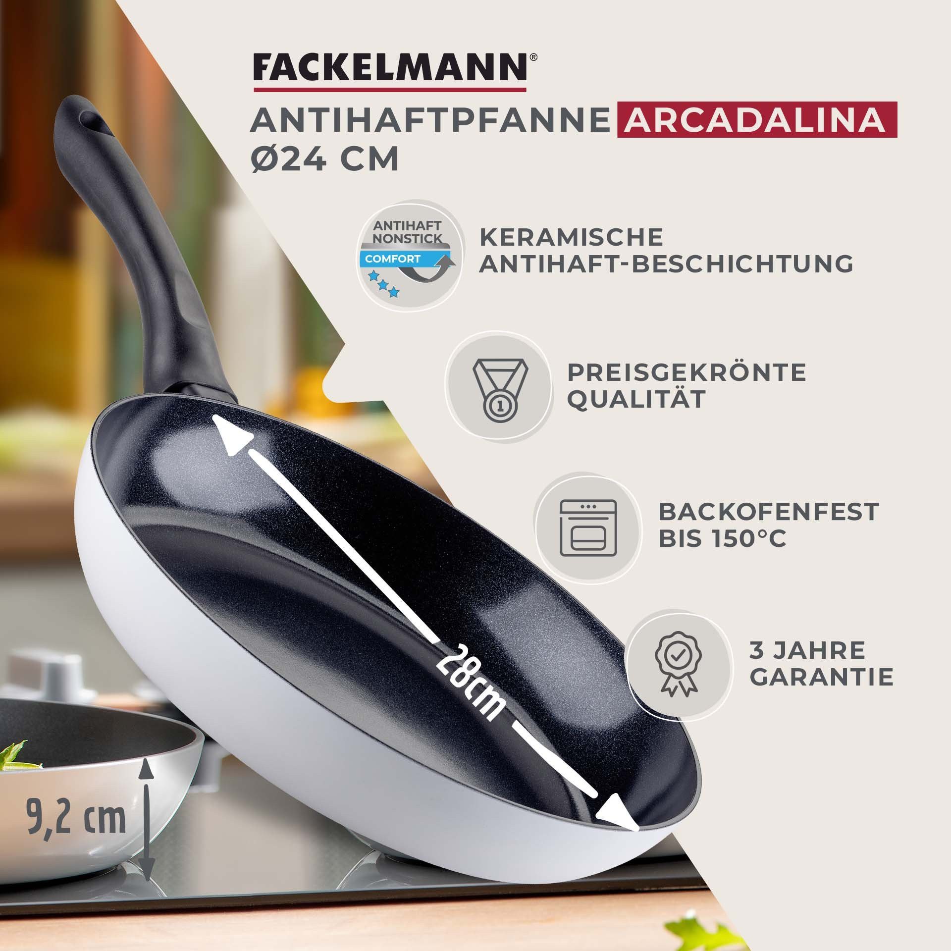 FACKELMANN Pfannen-Set "Arcadalina", Antihaft-Beschichtung, für alle Herdarten